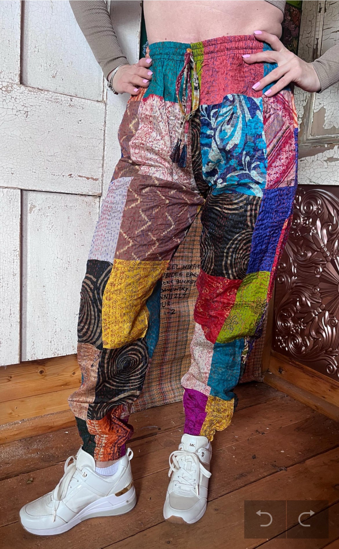 Kantha patchwork trousers