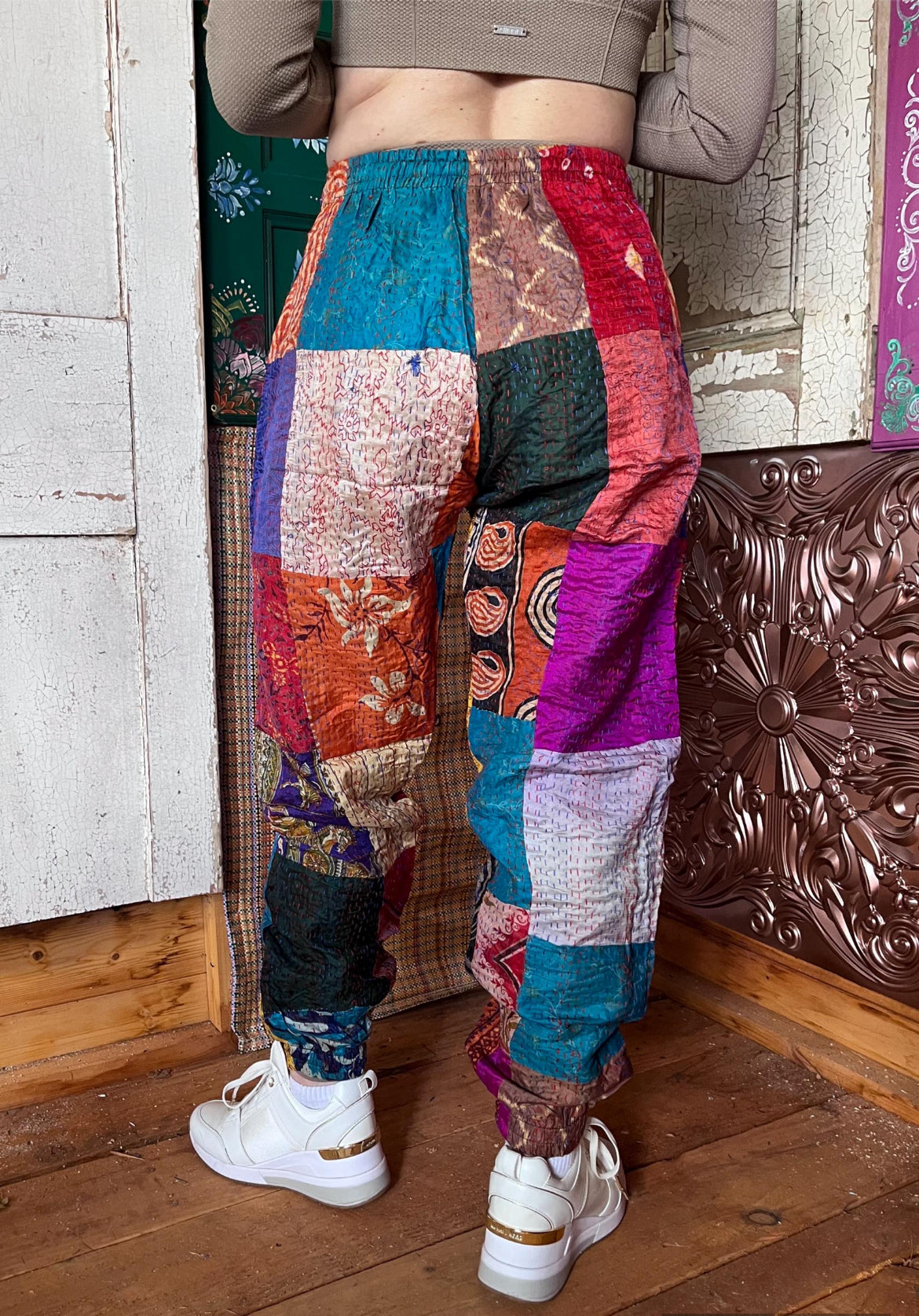 Kantha patchwork trousers