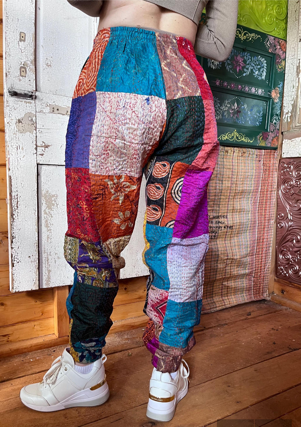 Kantha patchwork trousers