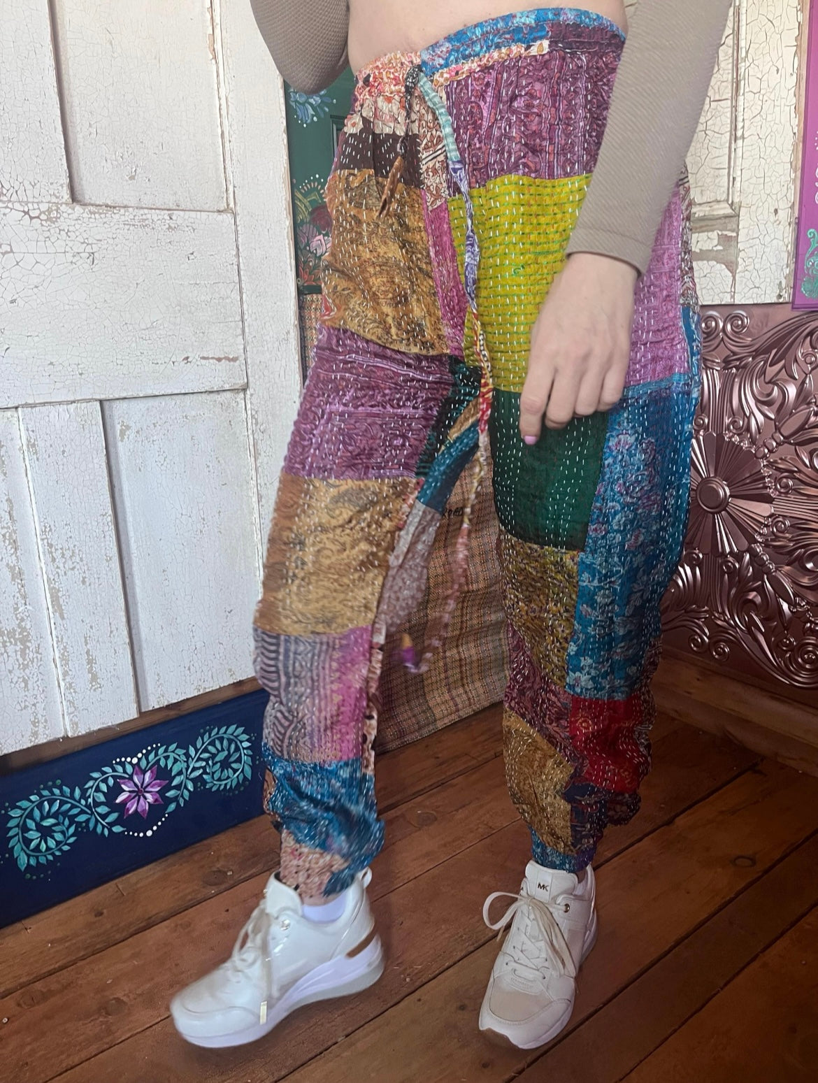 Kantha patchwork trousers