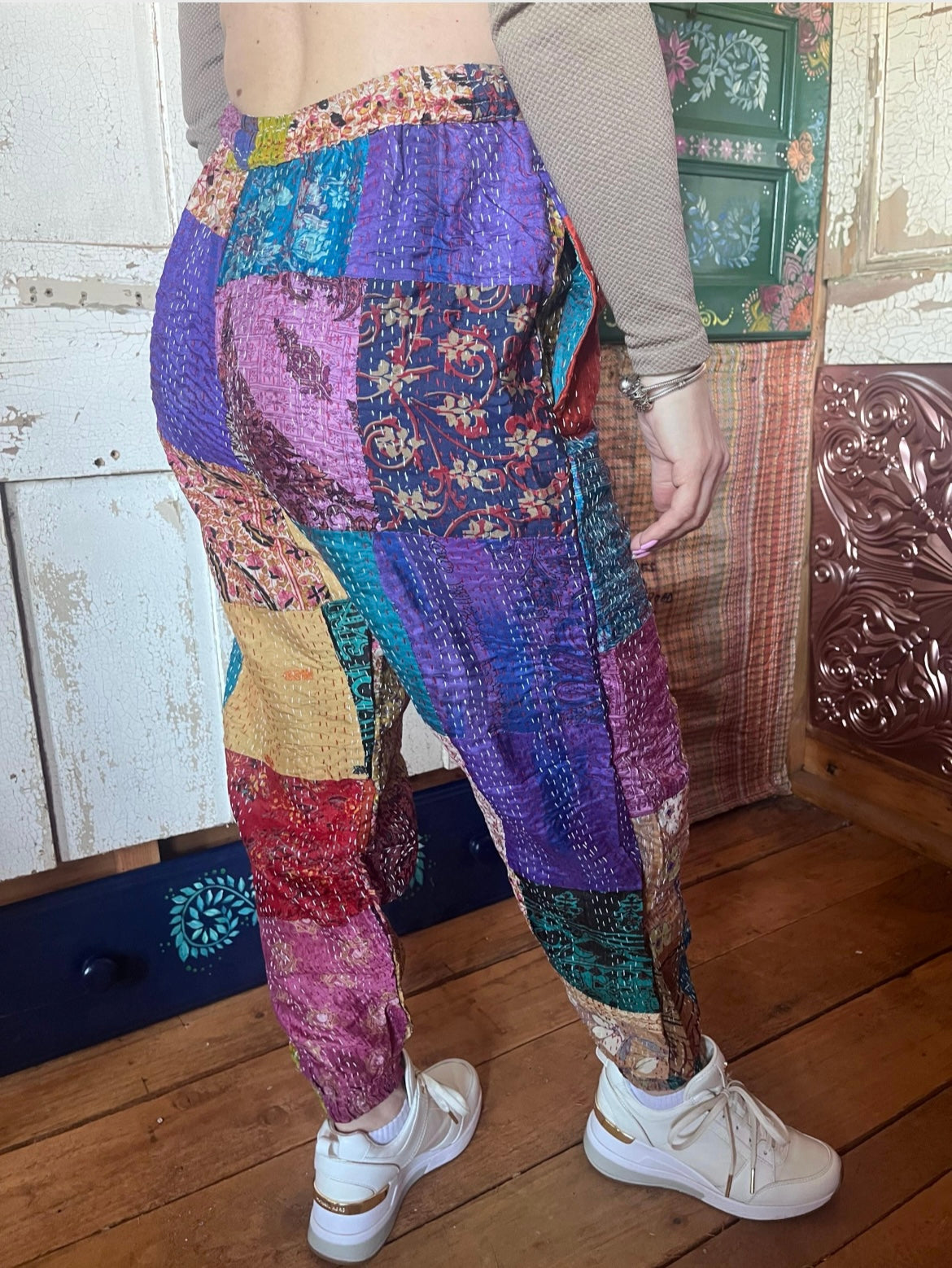 Kantha patchwork trousers