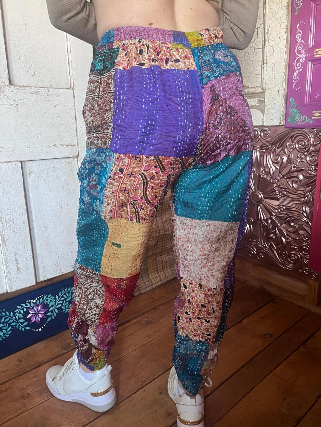 Kantha patchwork trousers