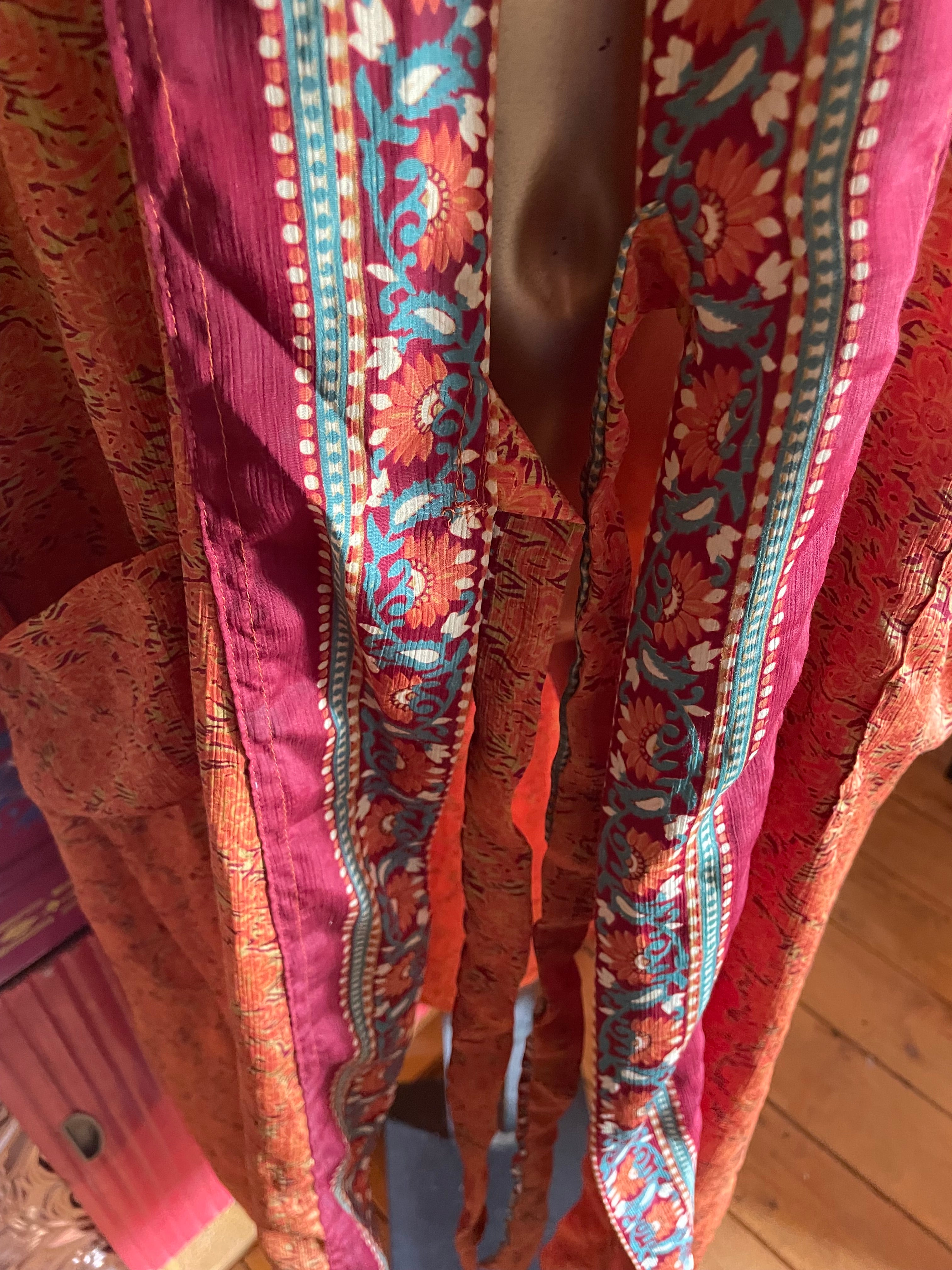 Silk Kimono - Free Size - Belt Attached