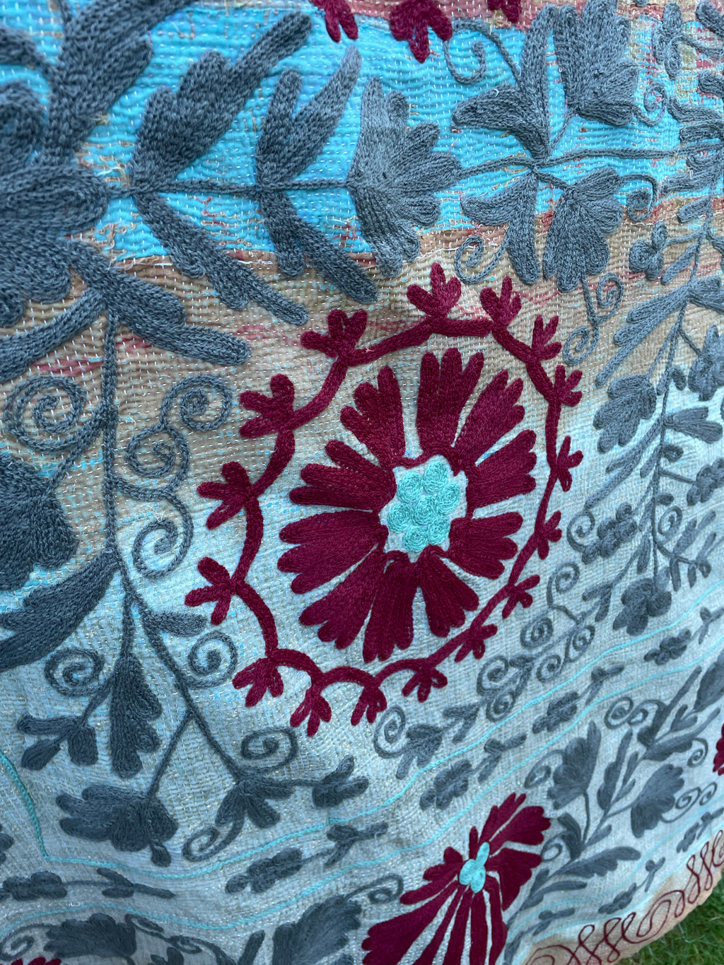 Vintage Suzani Embroidered Blanket