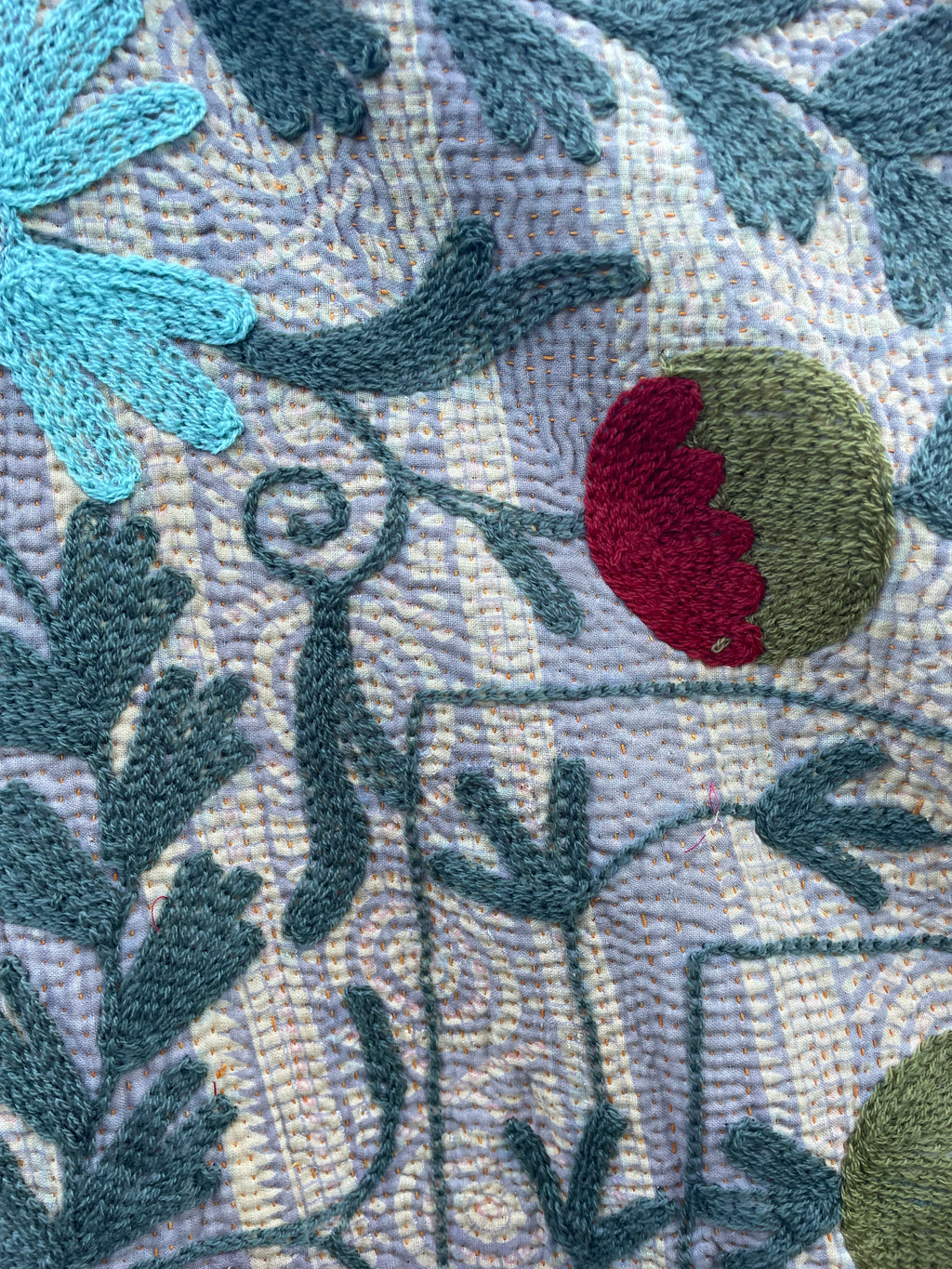 Vintage Suzani Embroidered Blanket