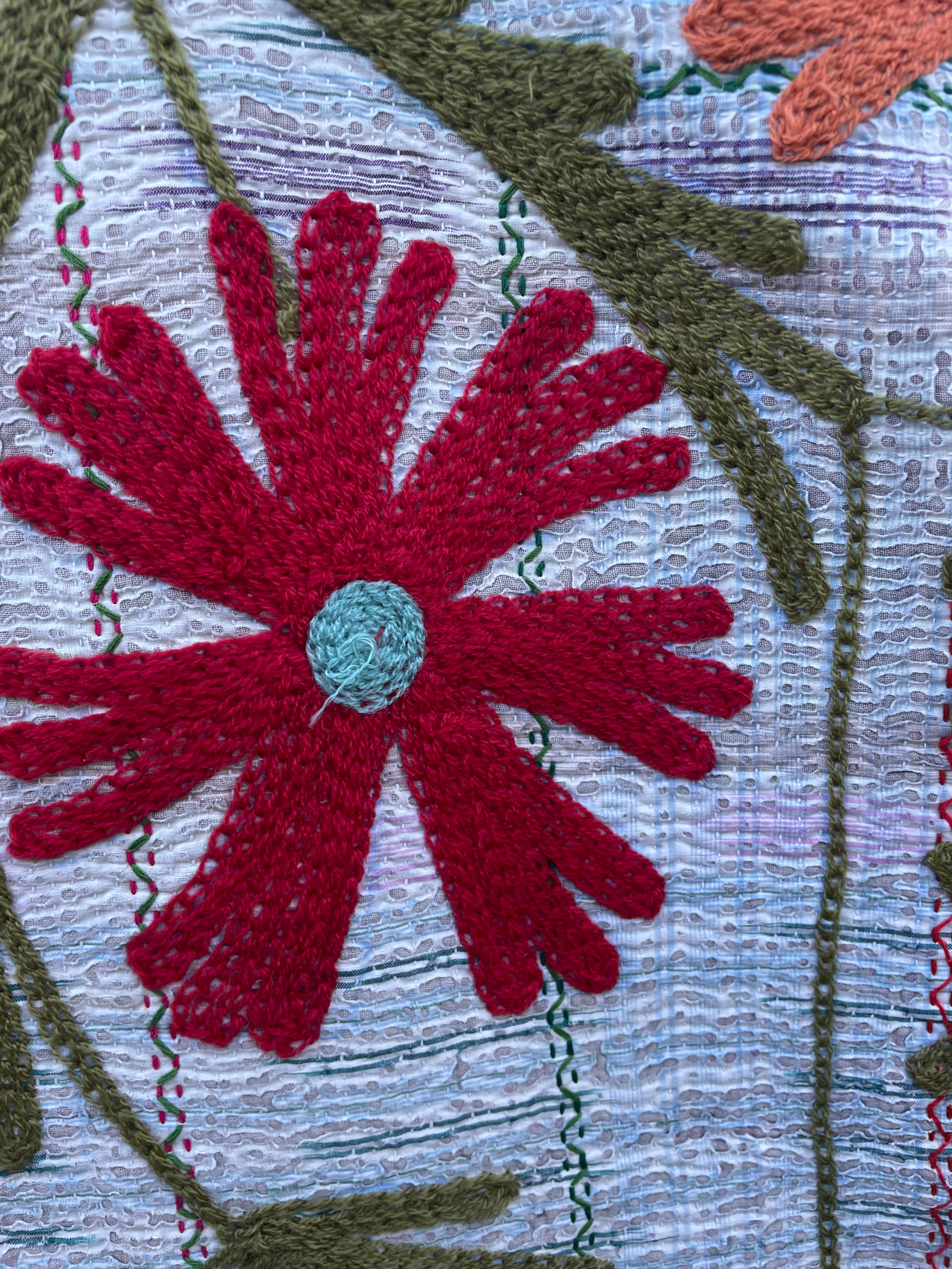 Vintage Suzani Embroidered Blanket