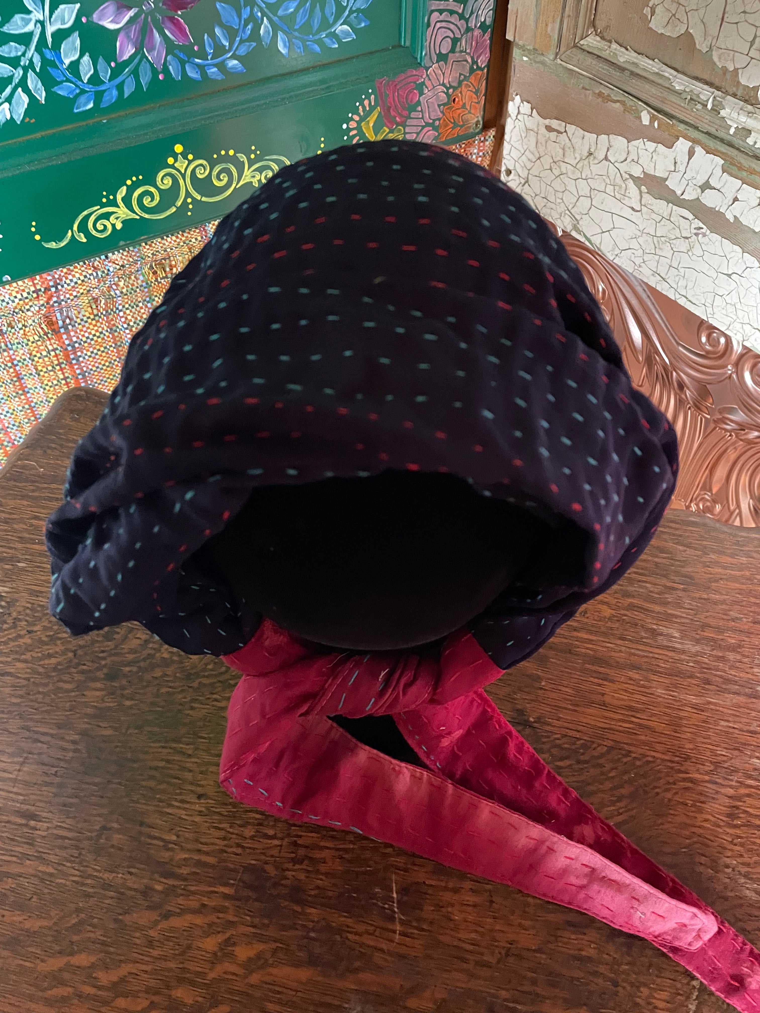 Silk kantha Head Scarf -Reversable