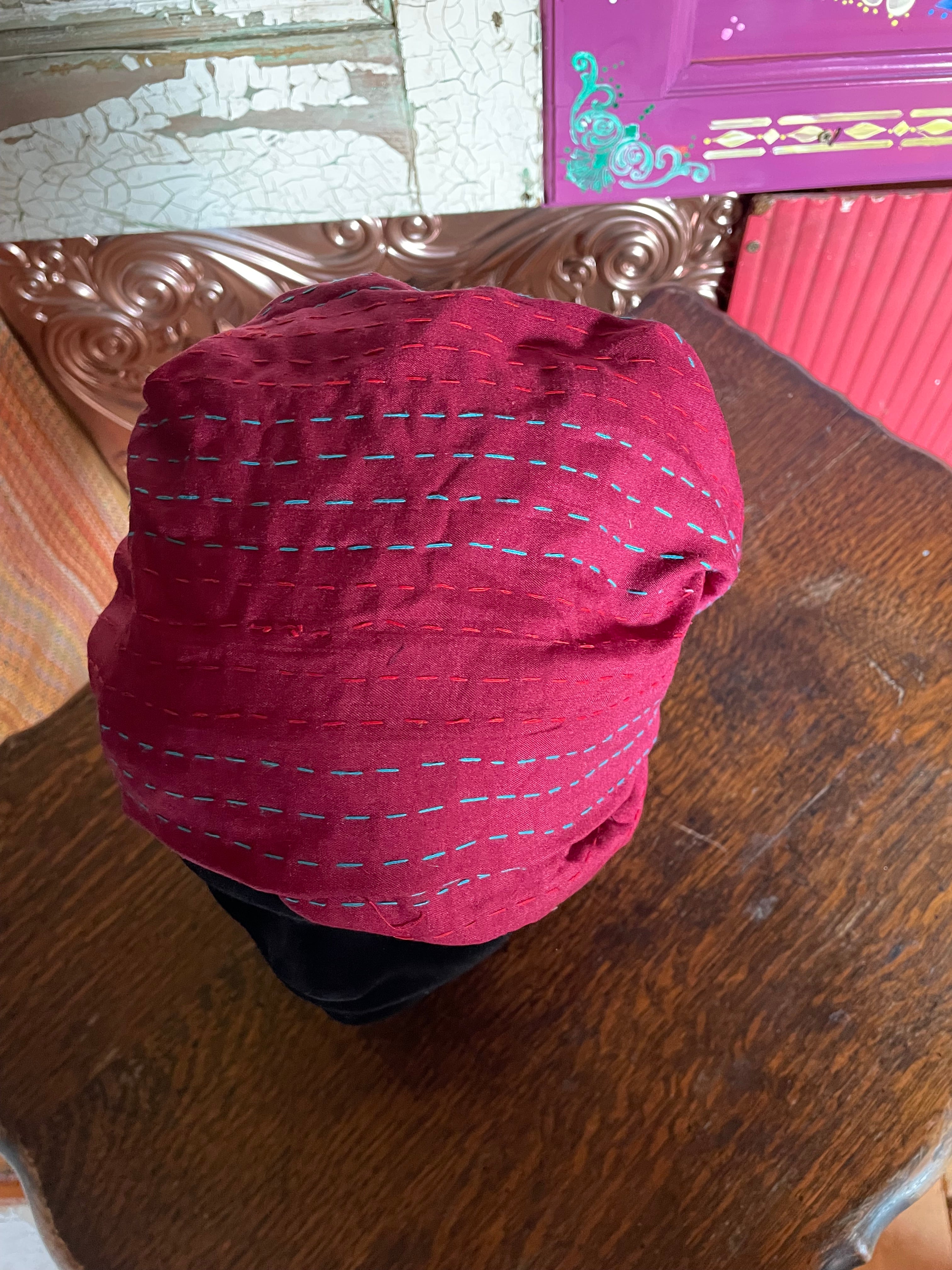 Silk kantha Head Scarf -Reversable