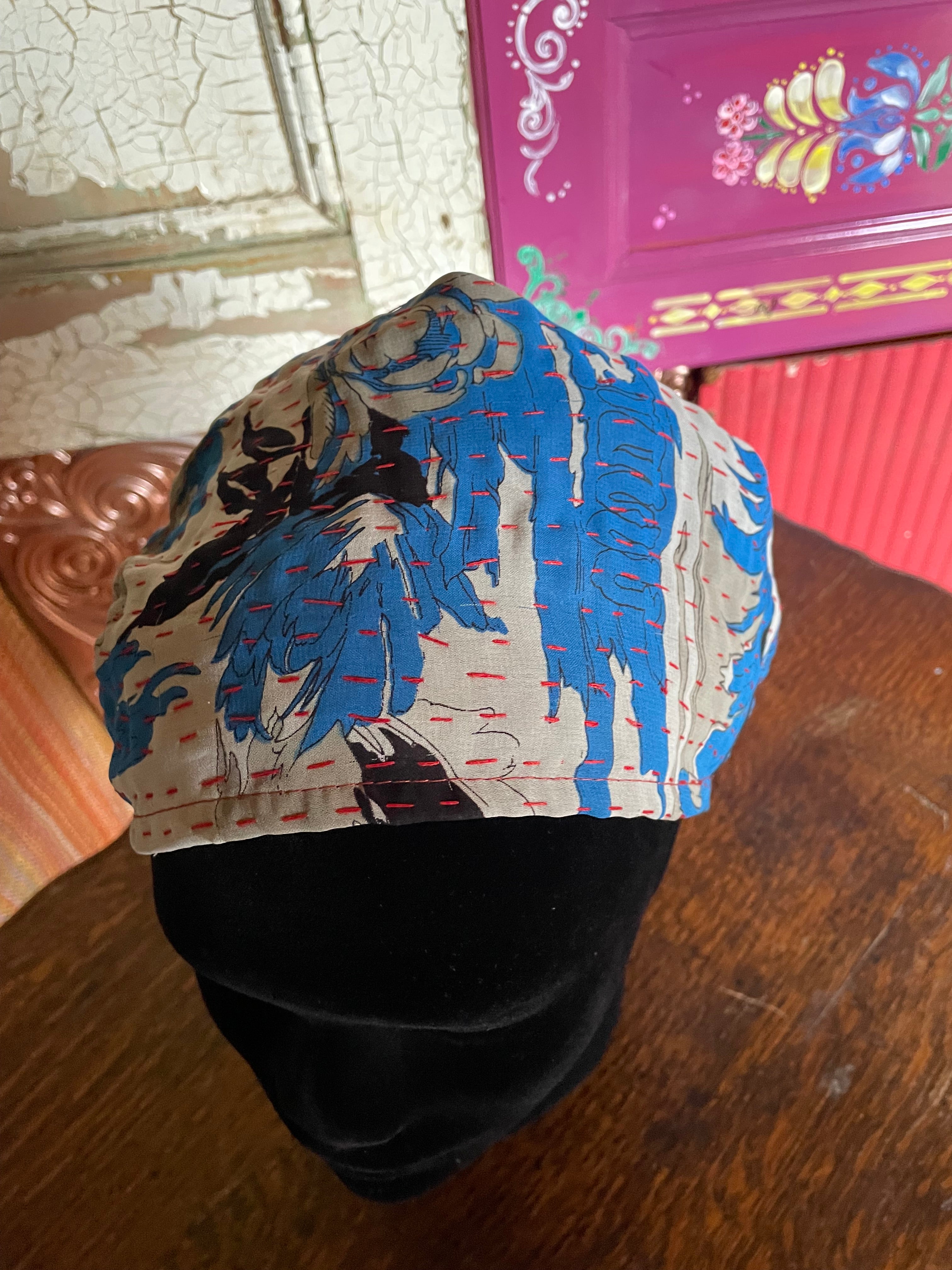 Silk kantha Head Scarf -Reversable