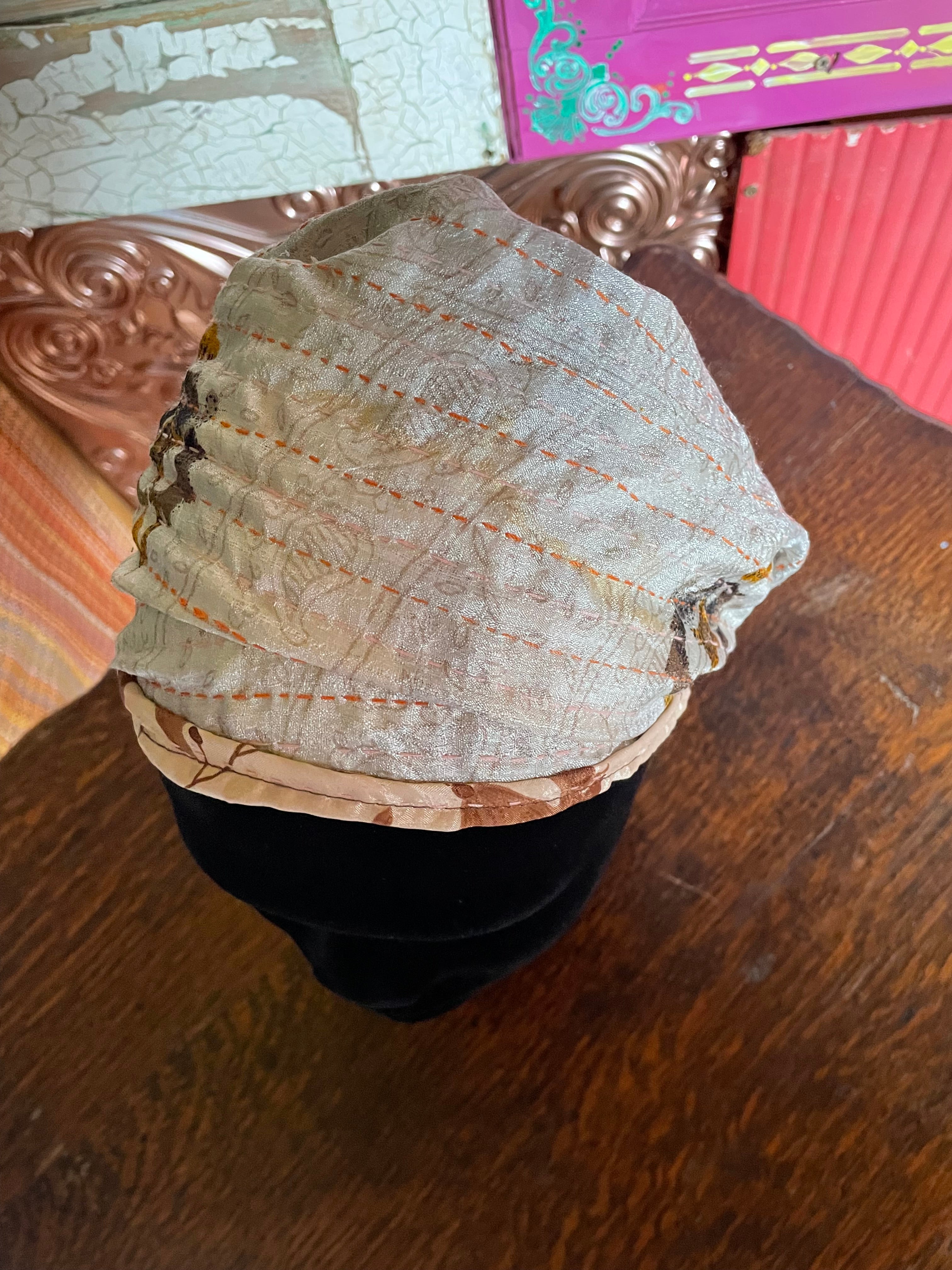 Silk kantha Head Scarf -Reversable