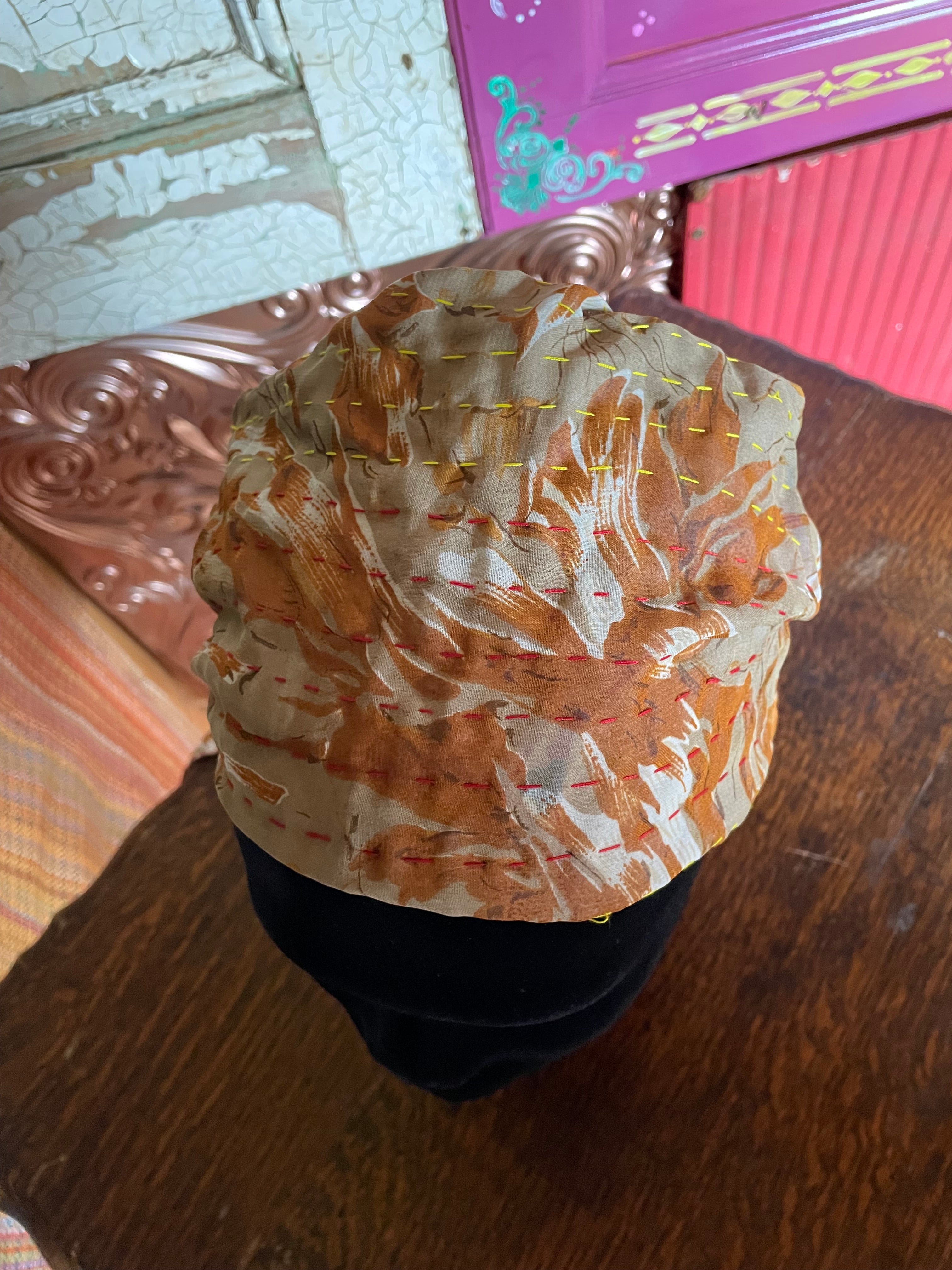 Silk kantha Head Scarf -Reversable