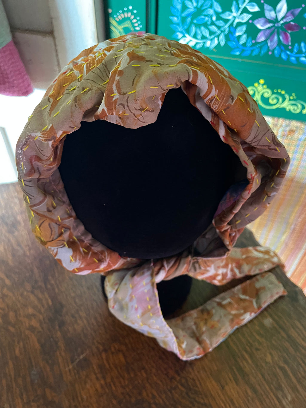 Silk kantha Head Scarf -Reversable