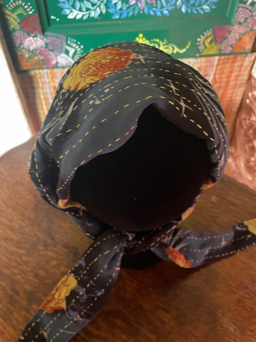 Silk kantha Head Scarf -Reversable