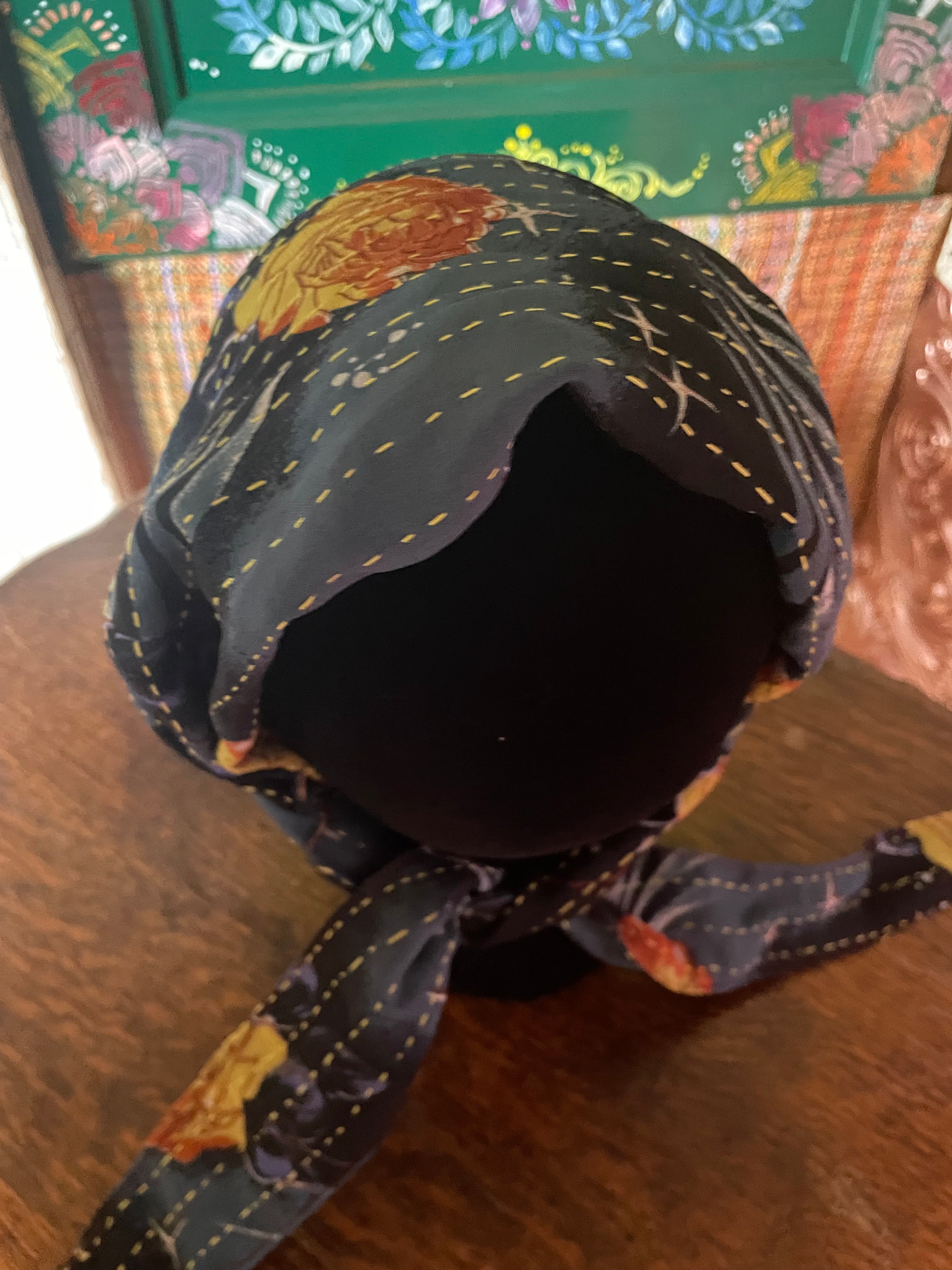 Silk kantha Head Scarf -Reversable