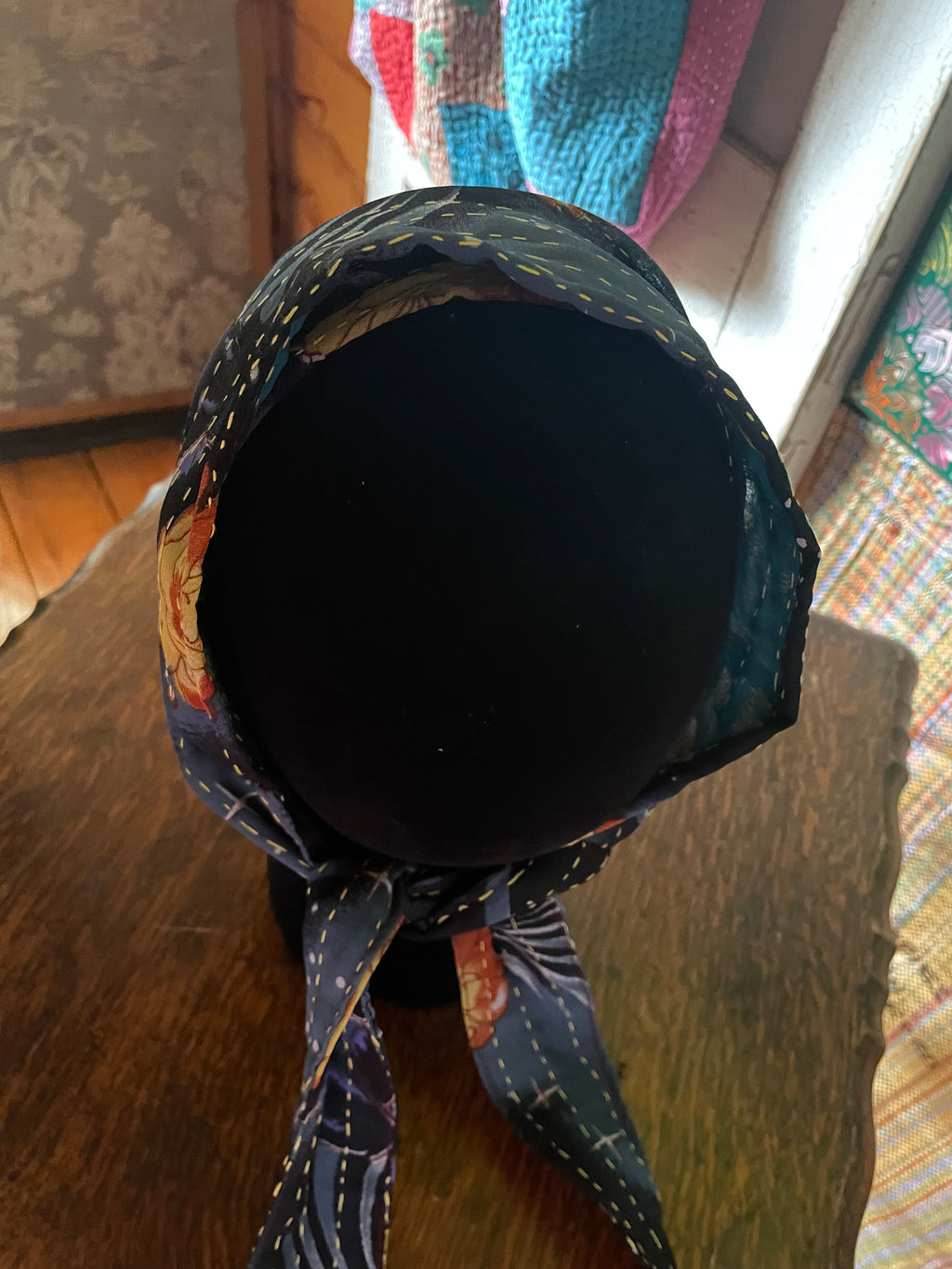 Silk kantha Head Scarf -Reversable