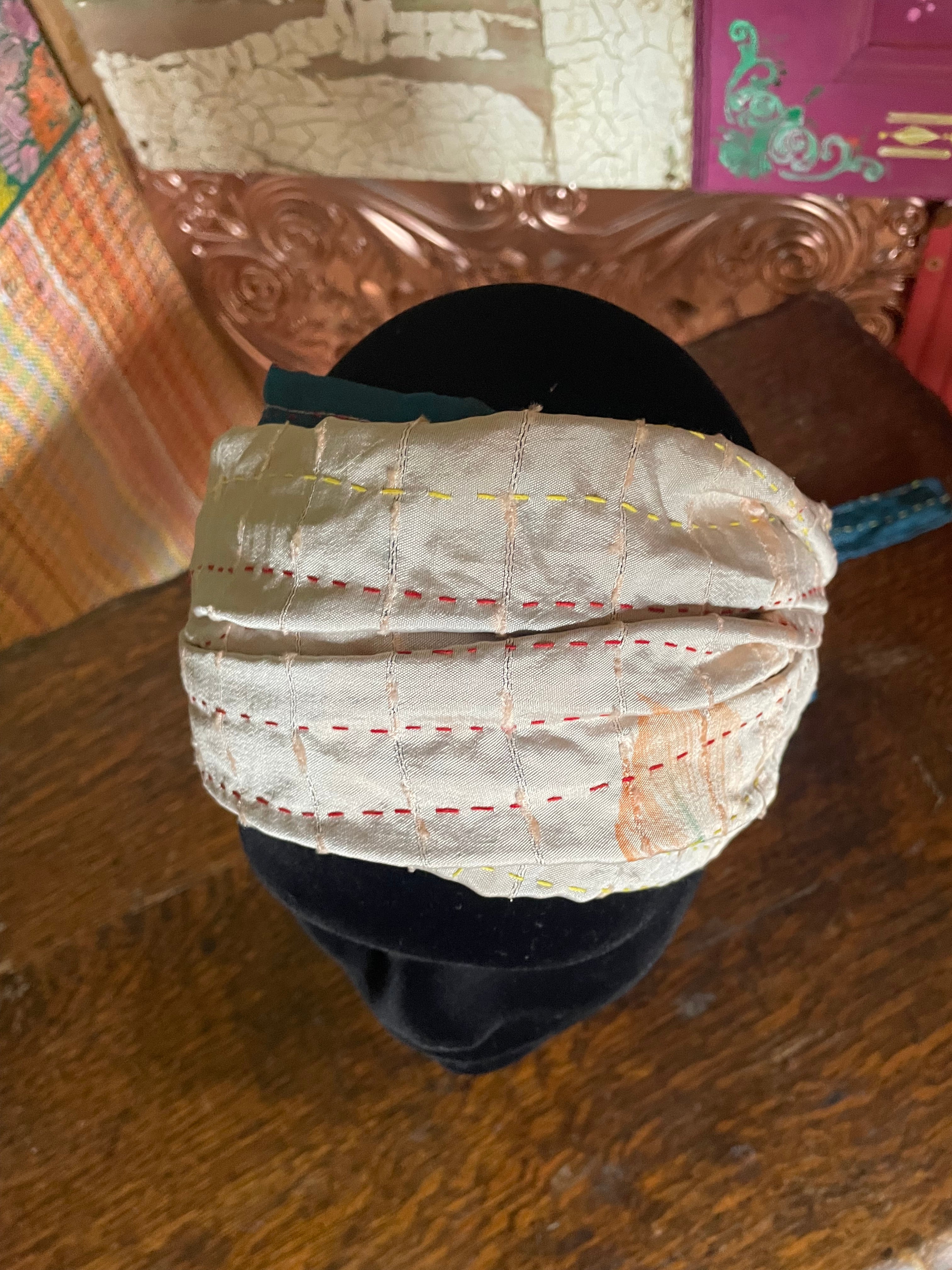 Silk kantha Head Scarf -Reversable