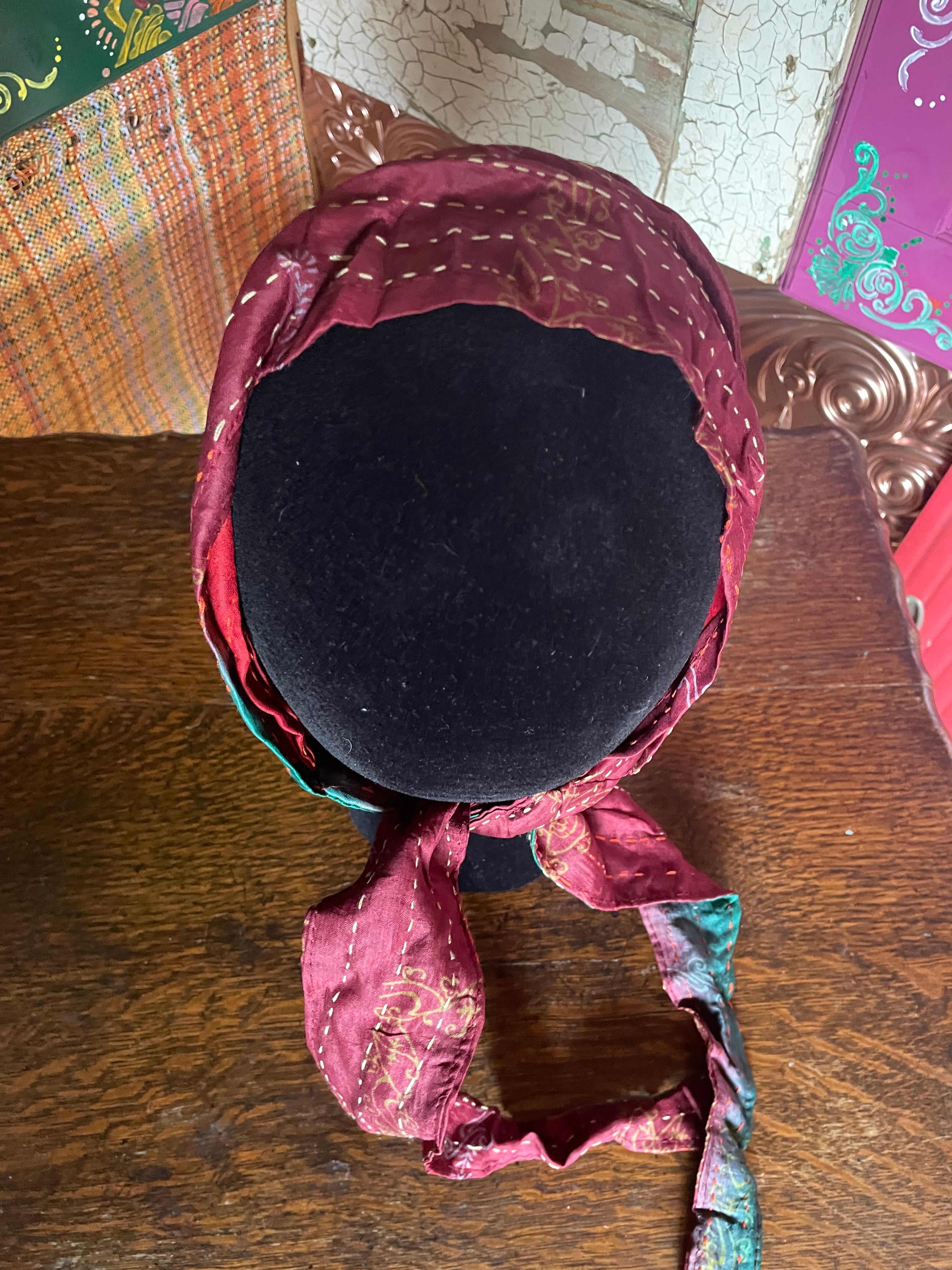 Silk kantha Head Scarf -Reversable
