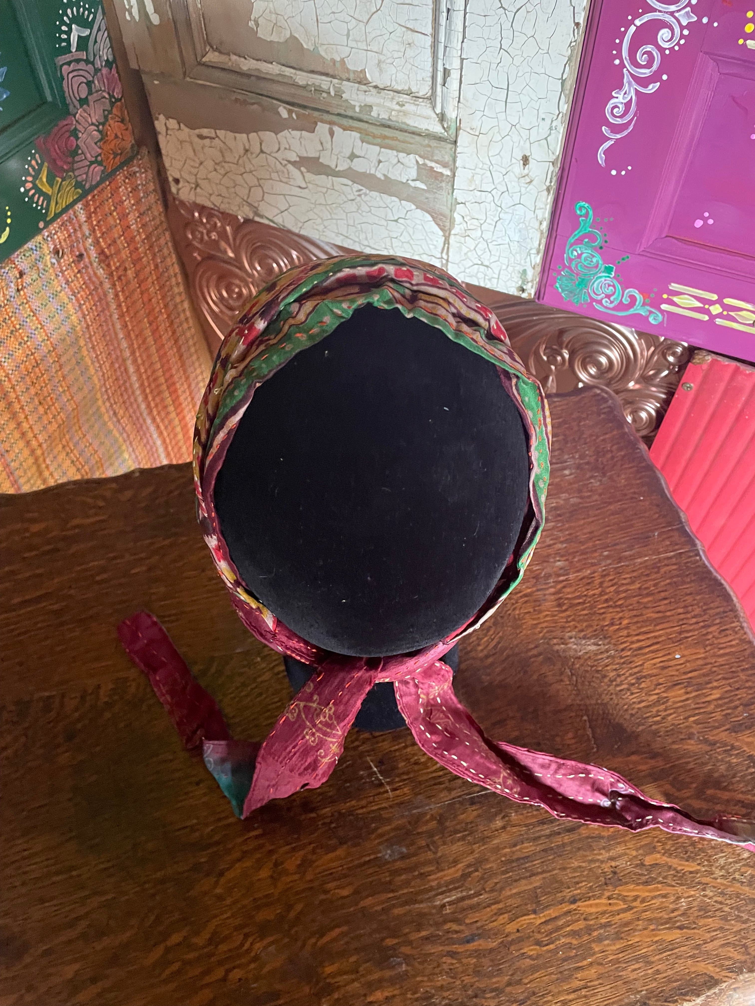 Silk kantha Head Scarf -Reversable