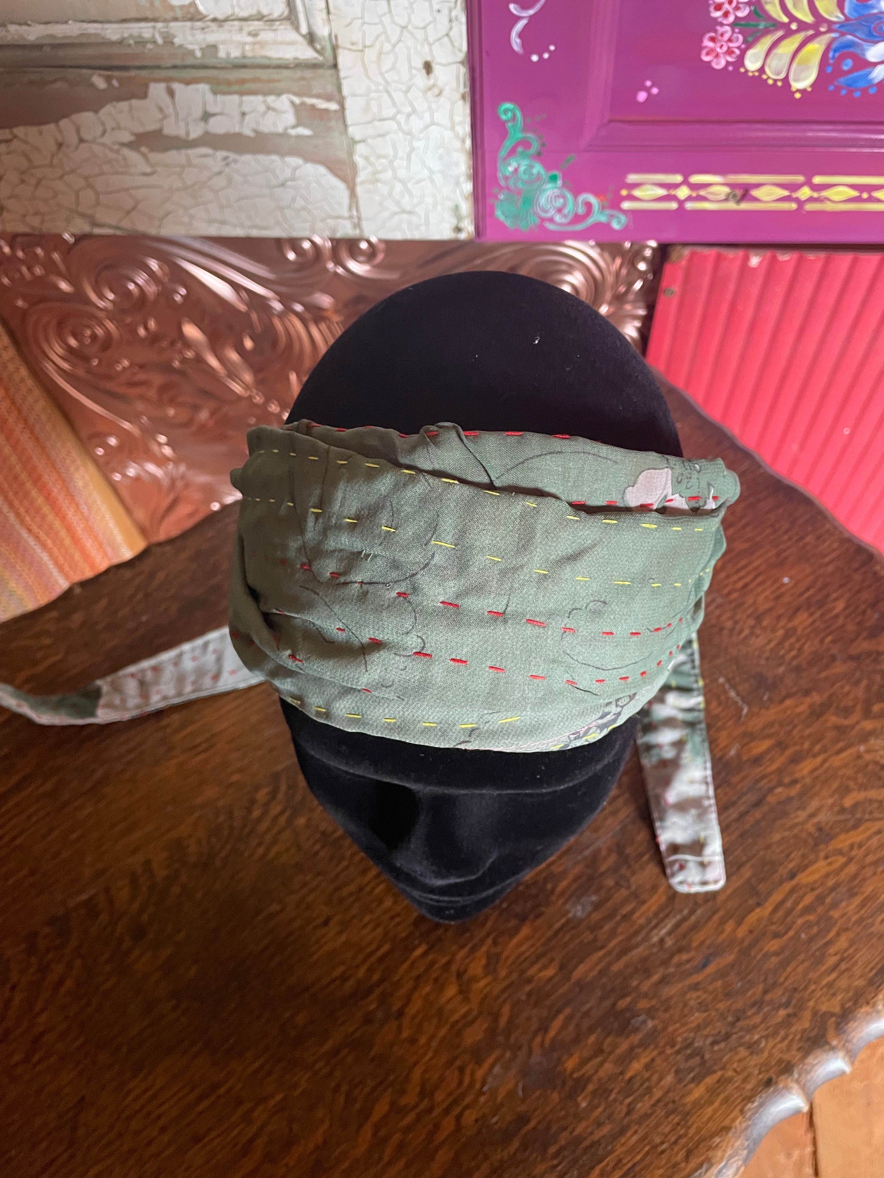 Silk kantha Head Scarf -Reversable