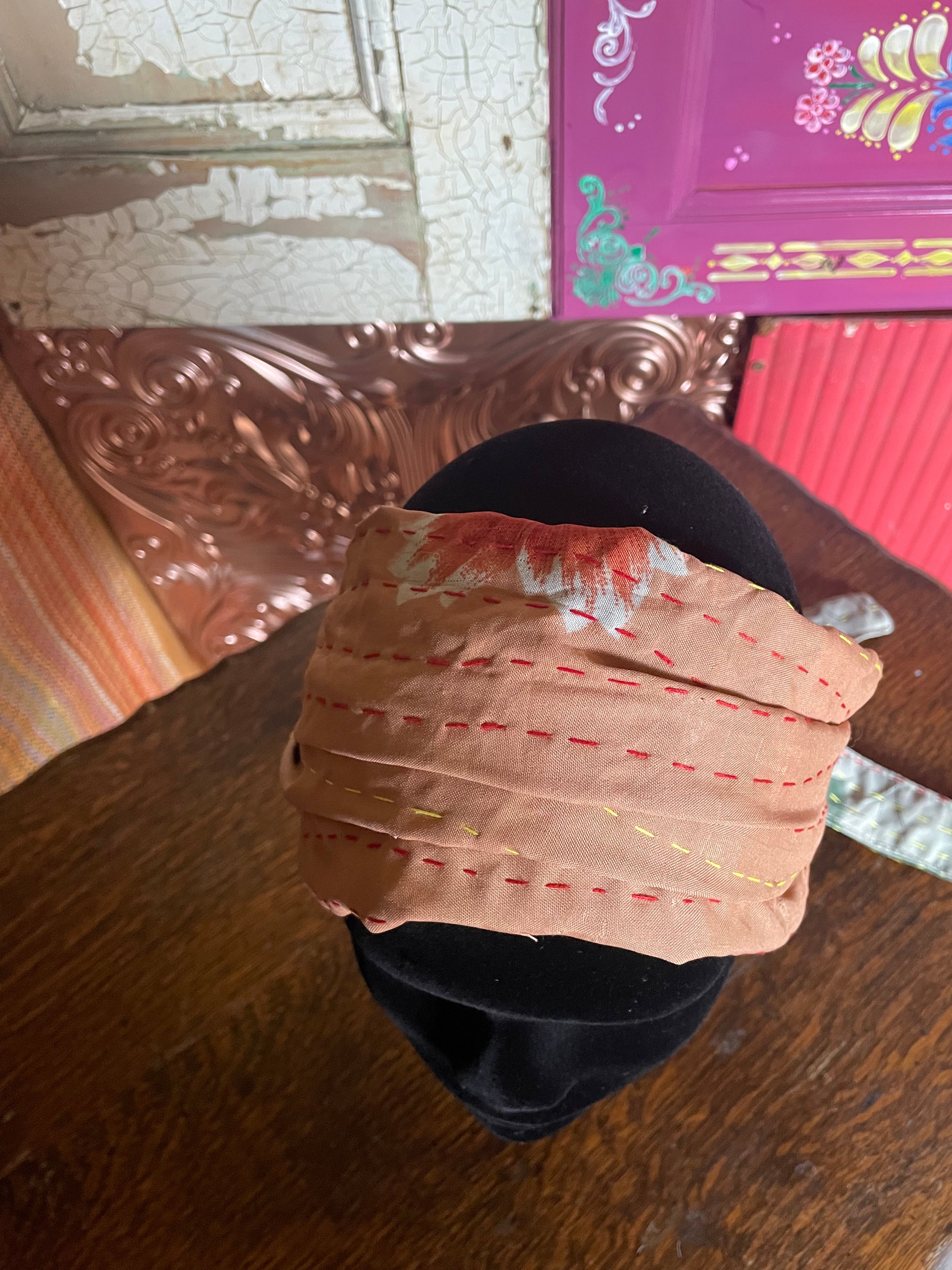 Silk kantha Head Scarf -Reversable