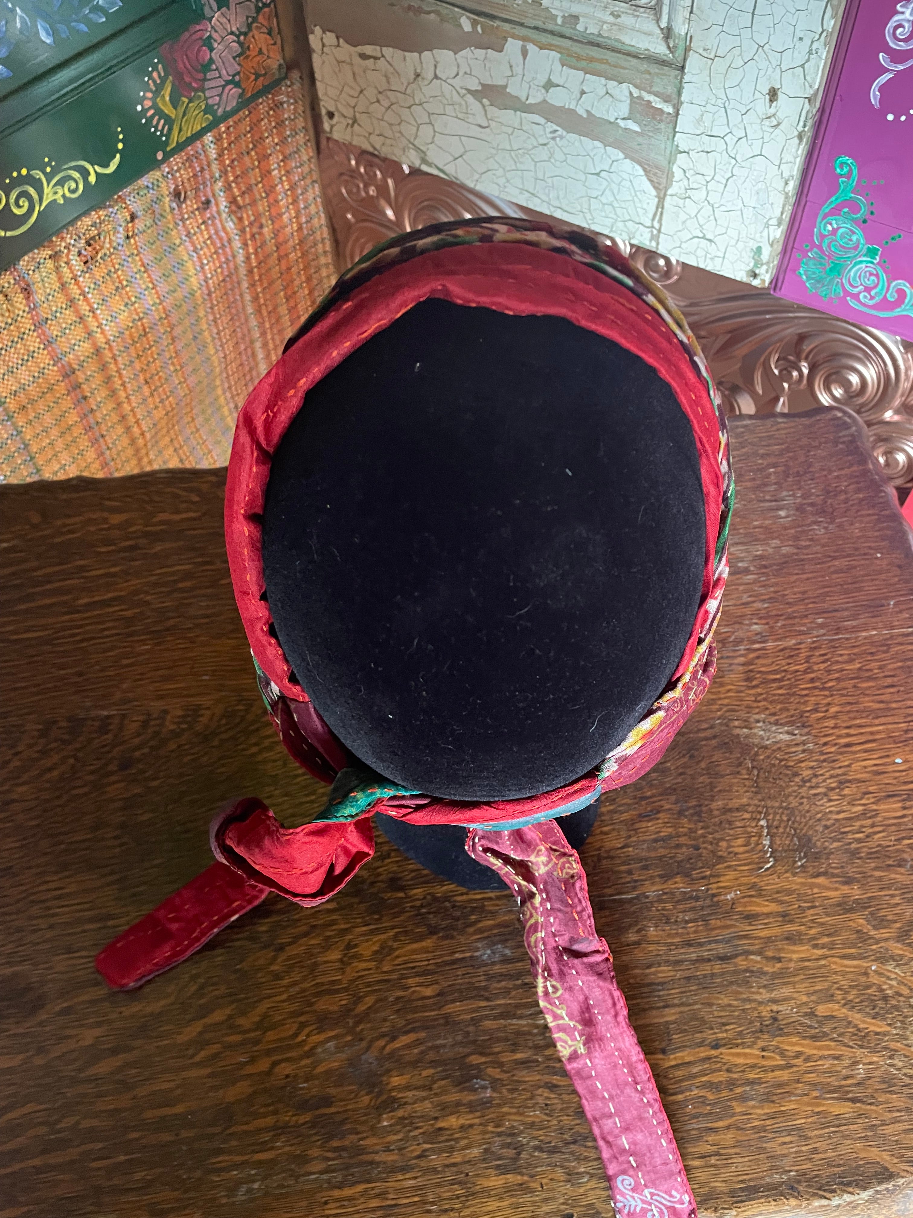 Silk kantha Head Scarf -Reversable