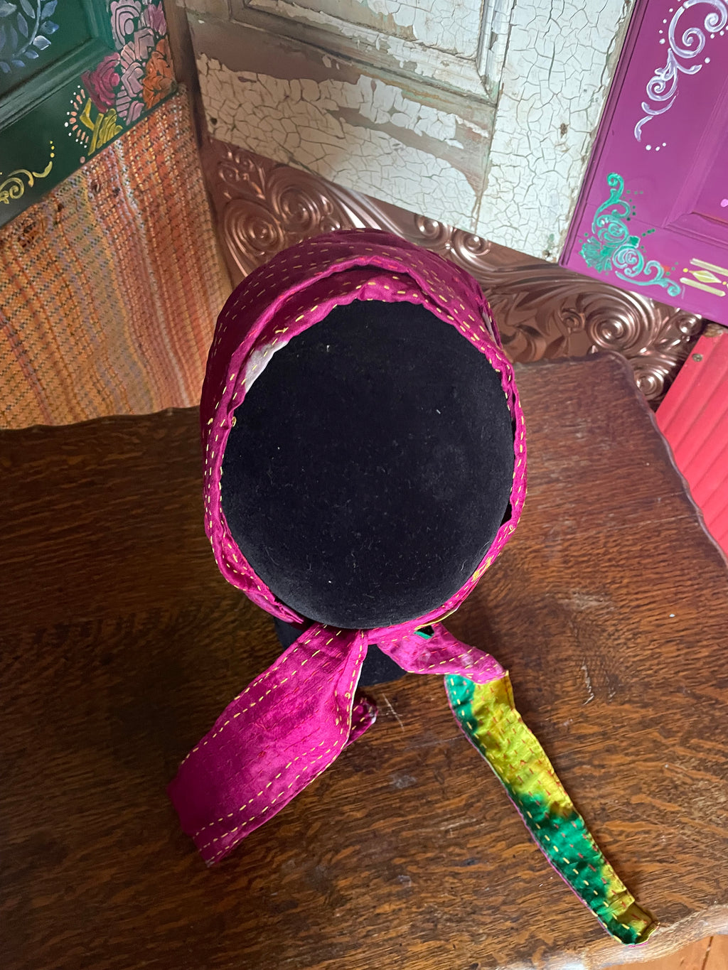 Silk kantha Head Scarf -Reversable