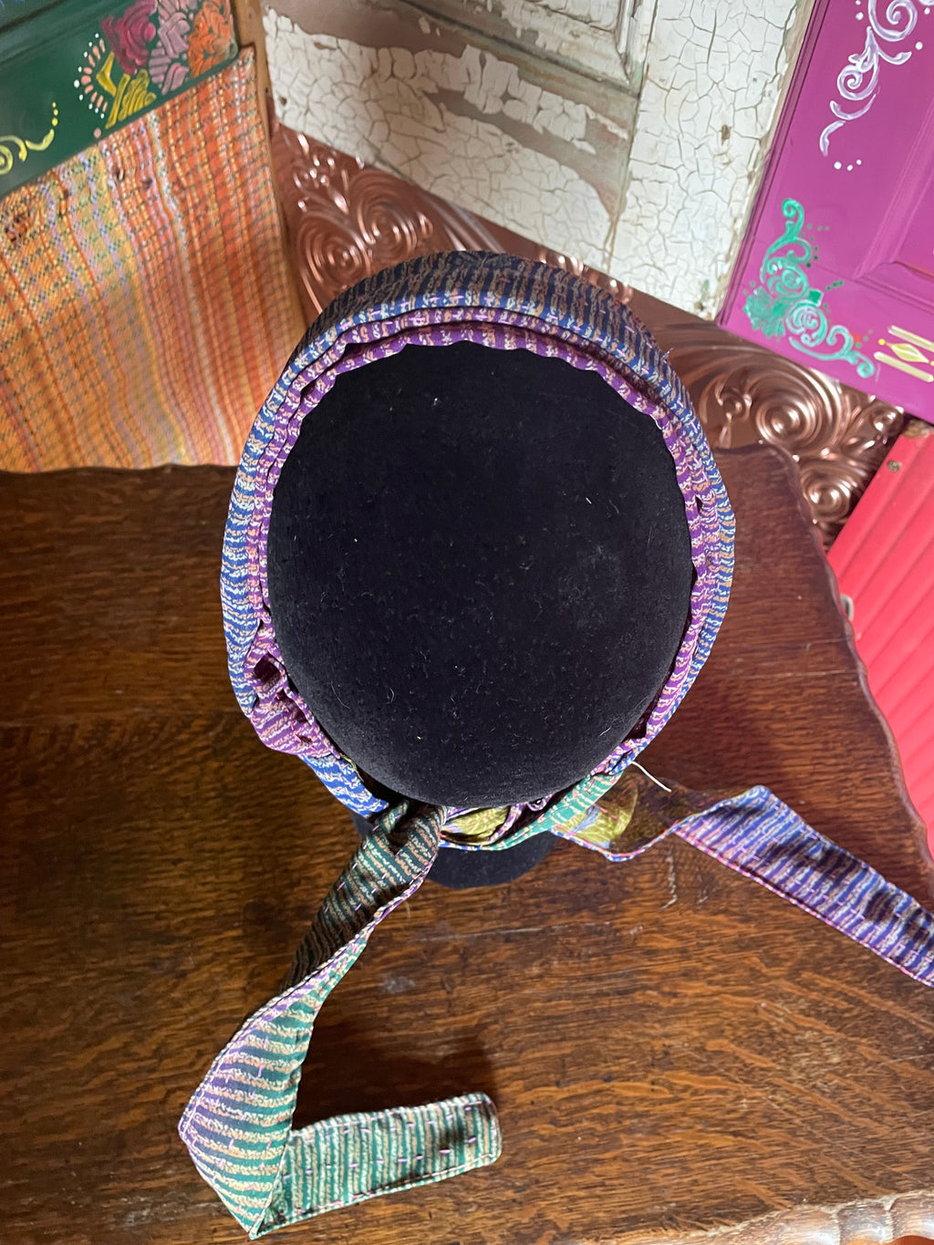 Silk kantha Head Scarf -Reversable