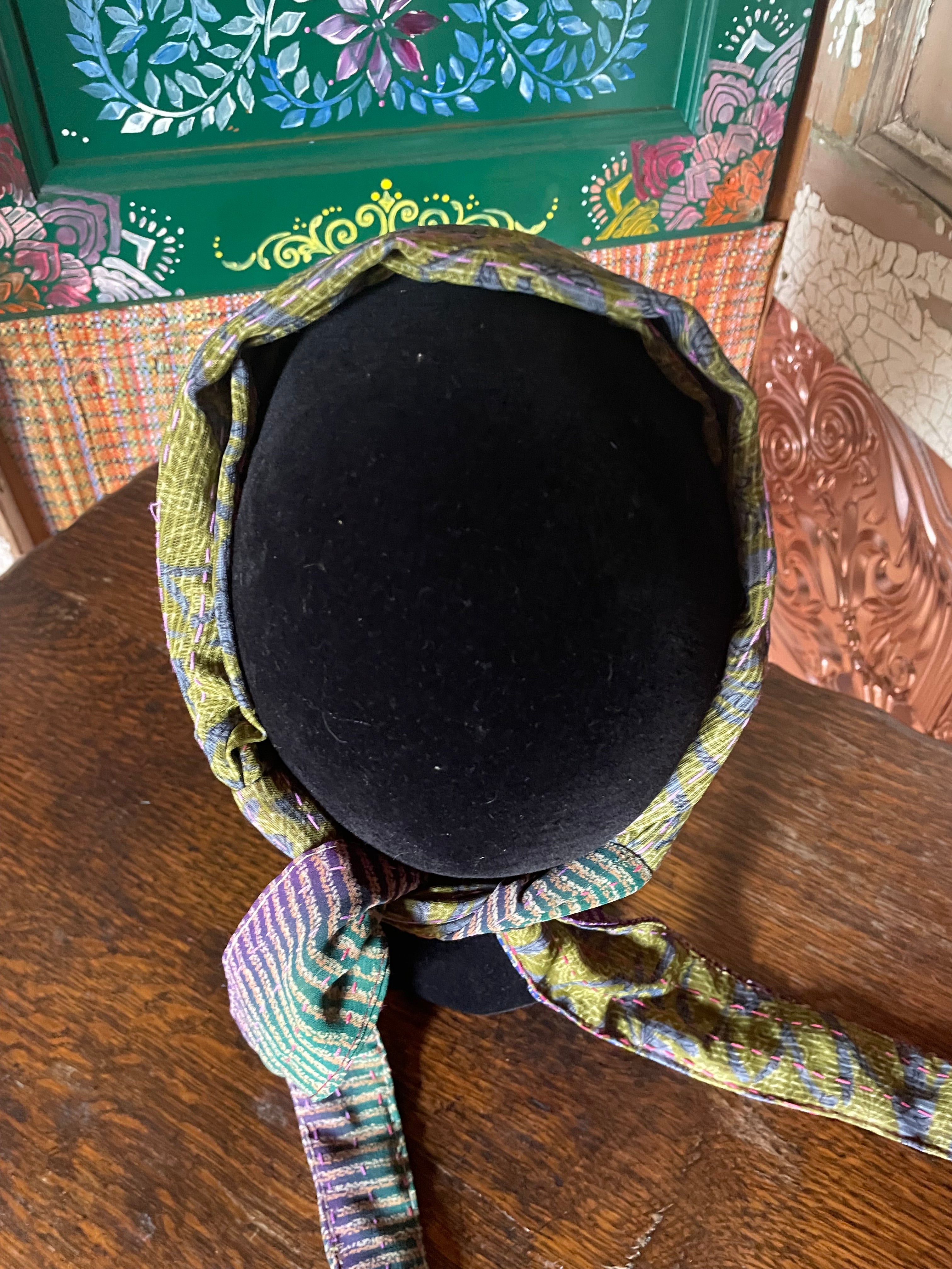 Silk kantha Head Scarf -Reversable