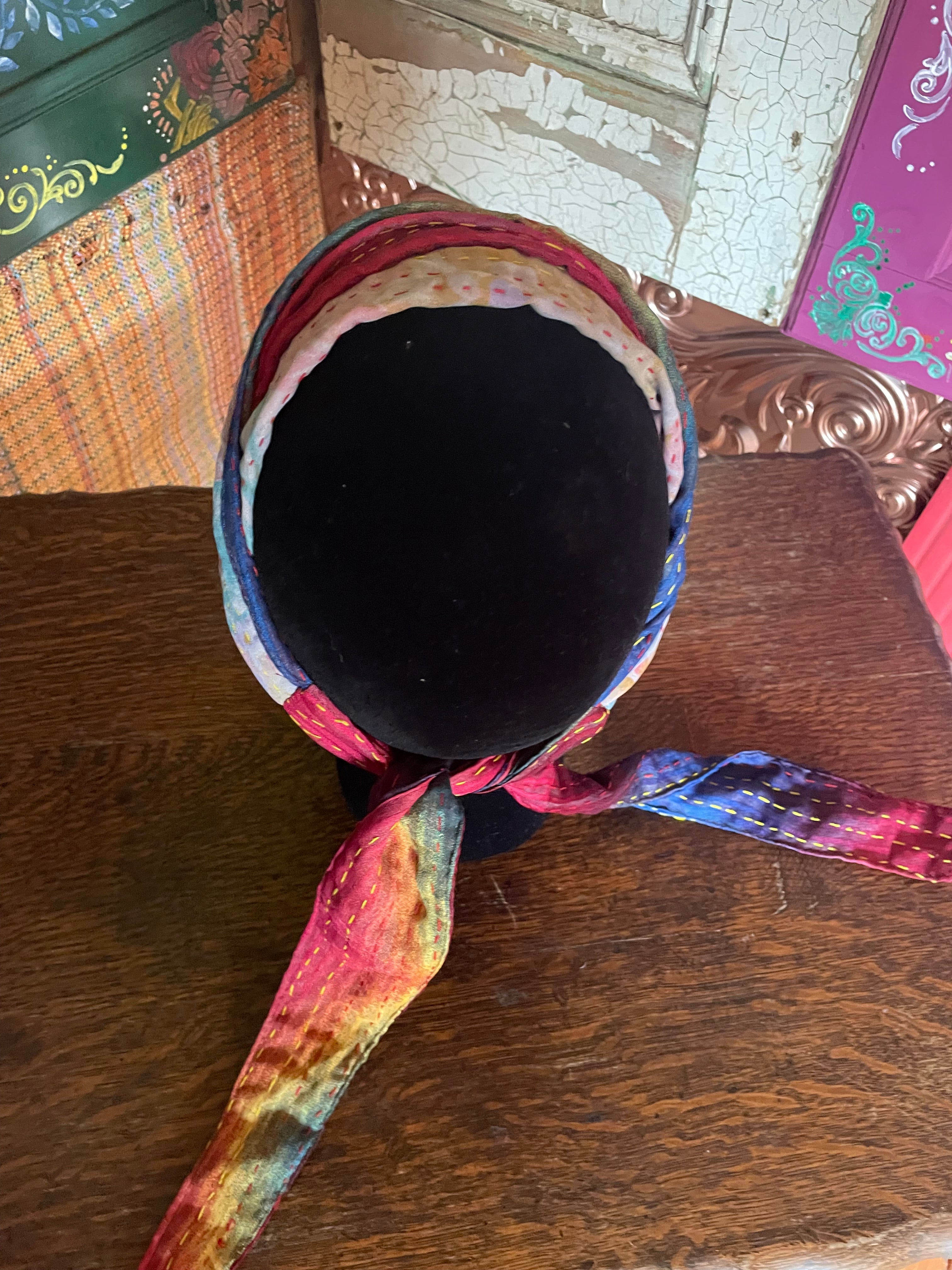 Silk kantha Head Scarf -Reversable