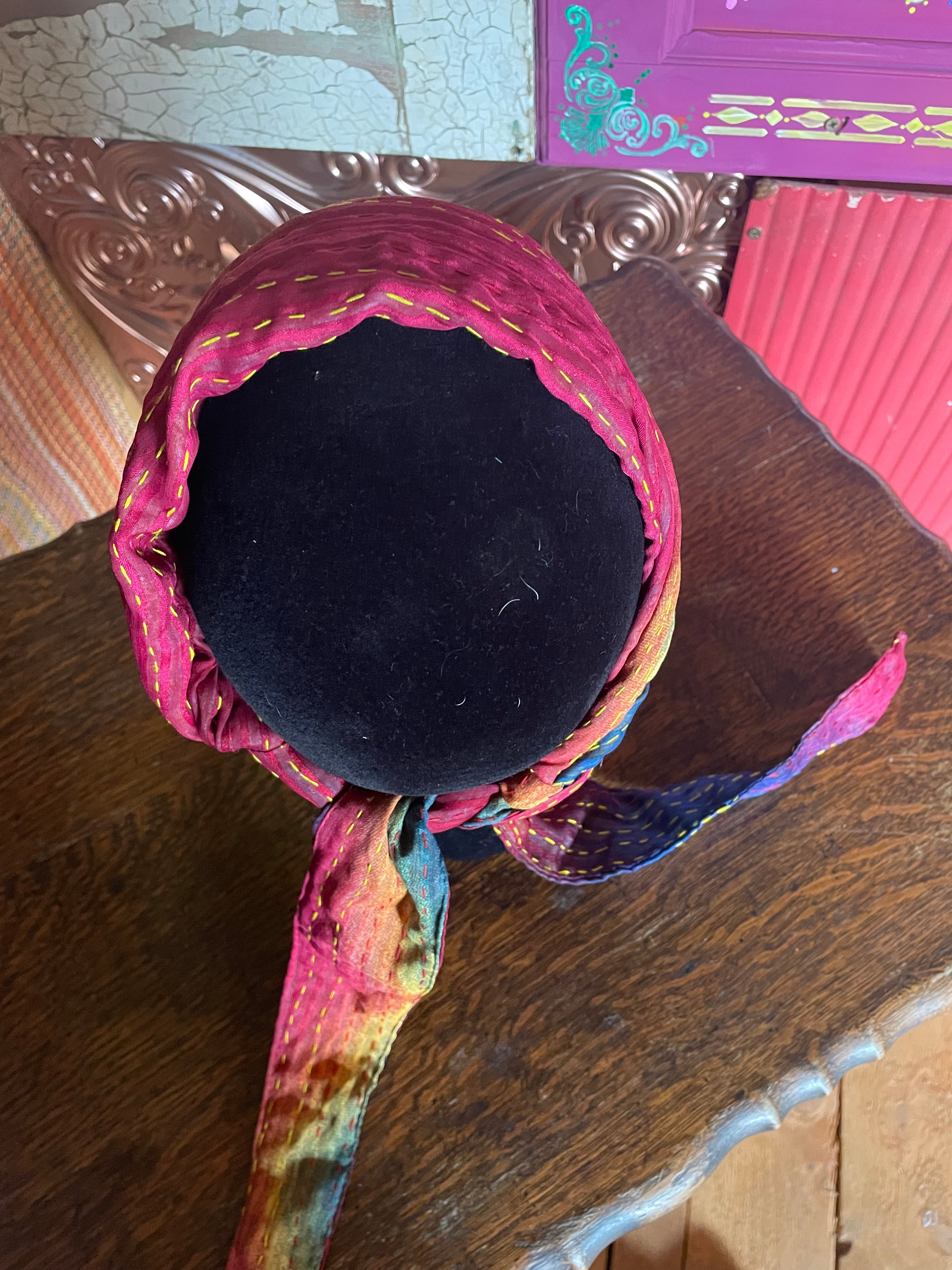 Silk kantha Head Scarf -Reversable