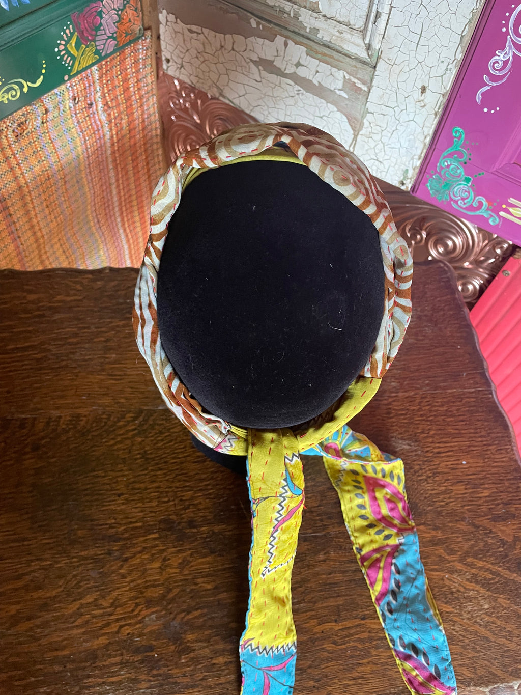 Silk kantha Head Scarf -Reversable