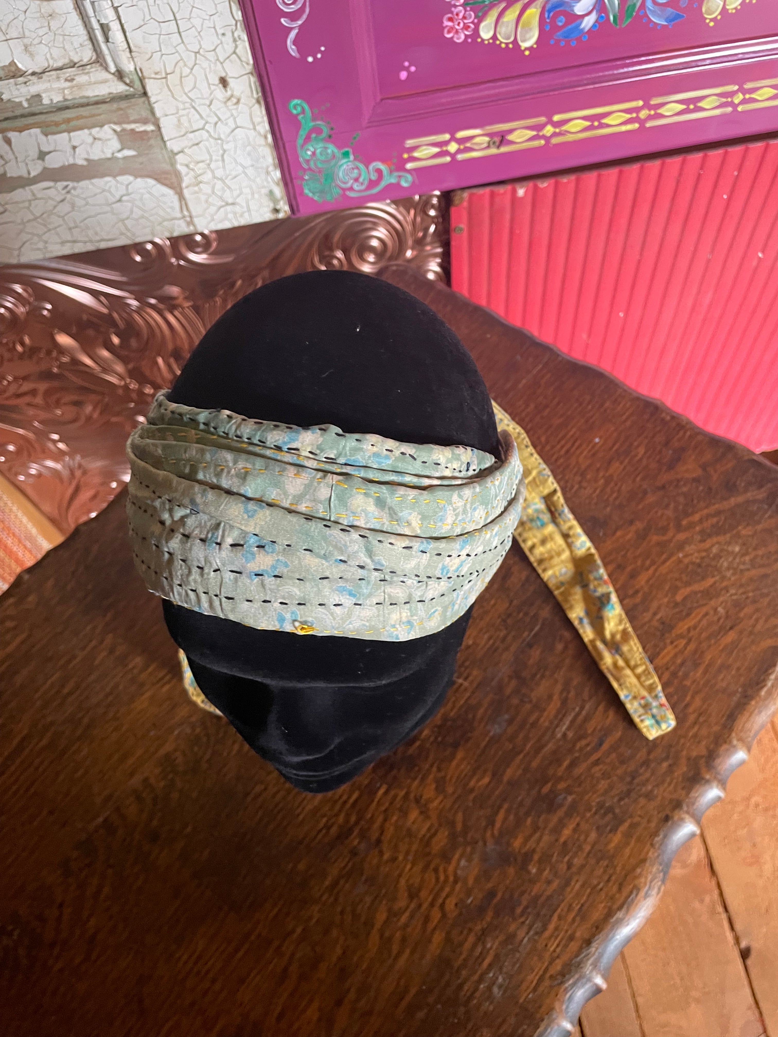 Silk kantha Head Scarf -Reversable