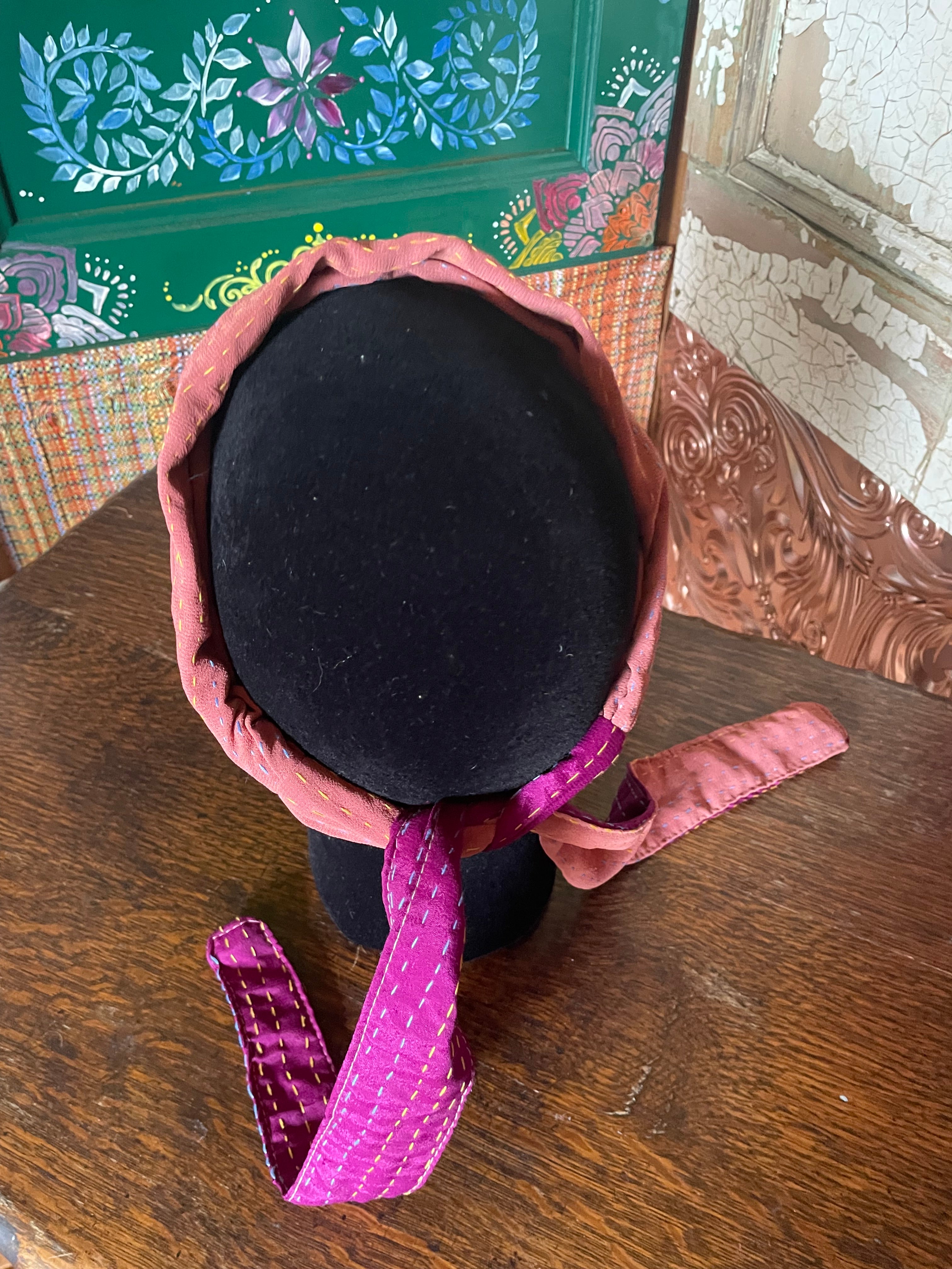 Silk kantha Head Scarf -Reversable