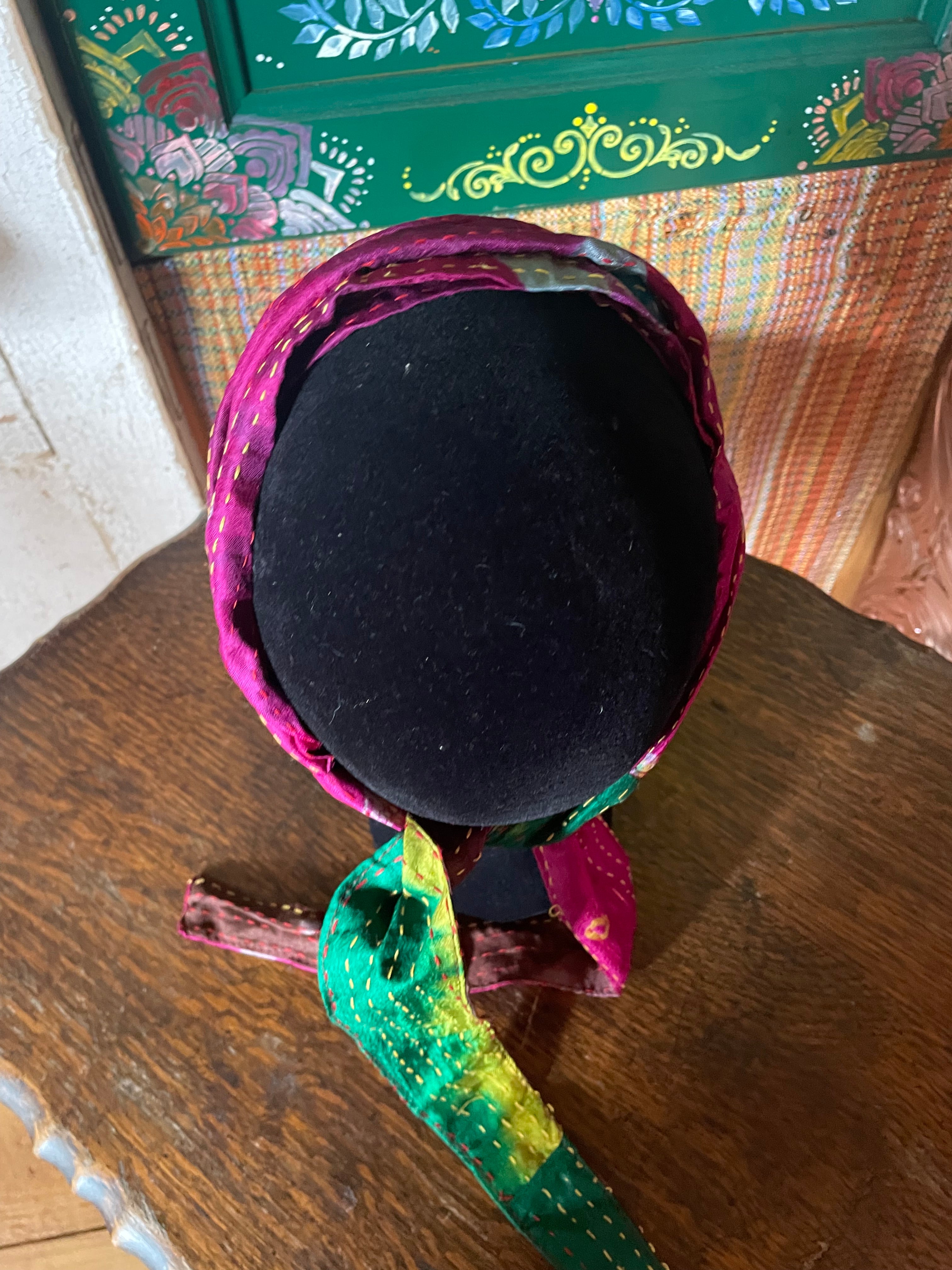Silk kantha Head Scarf -Reversable