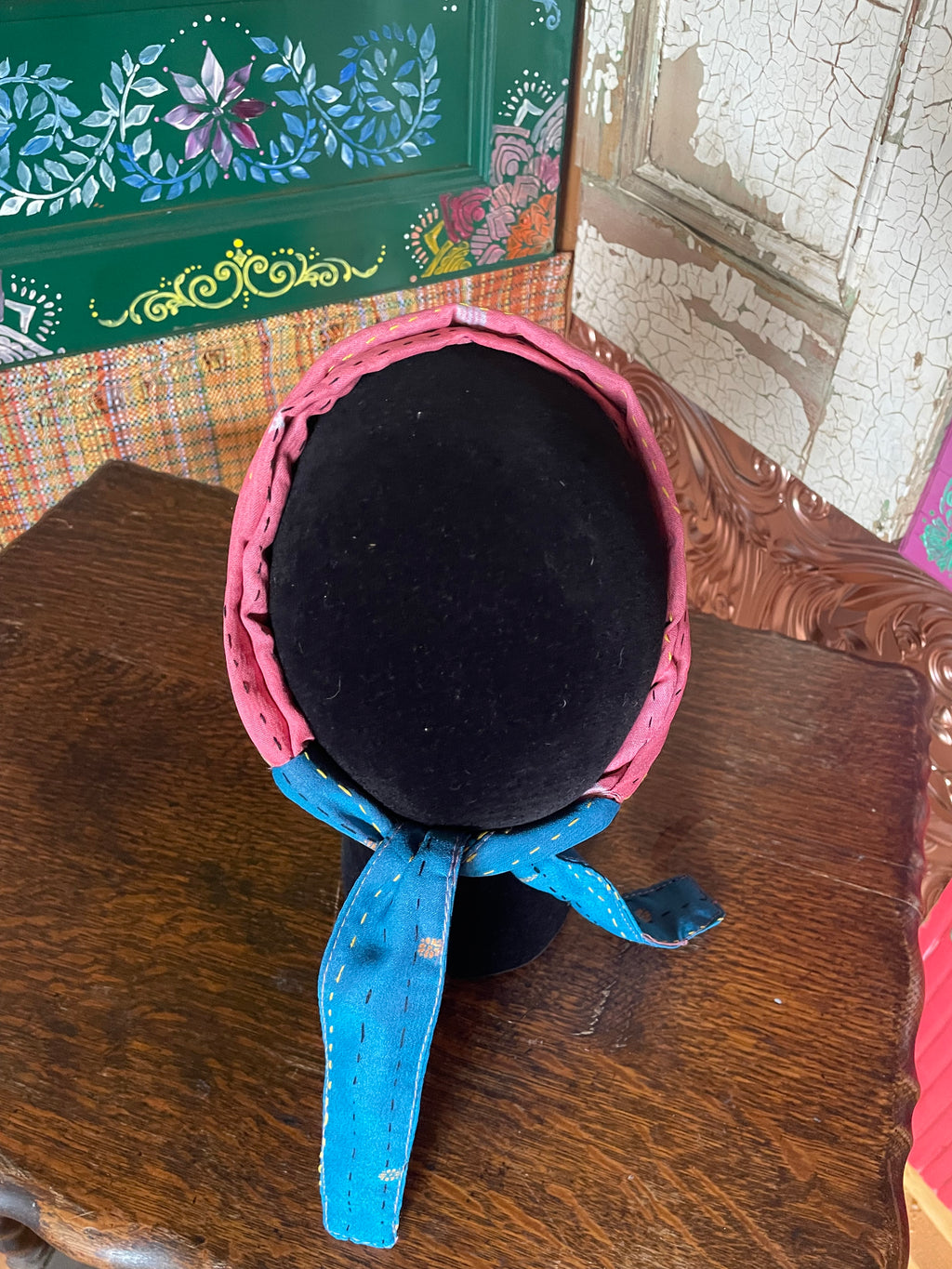 Silk kantha Head Scarf -Reversable