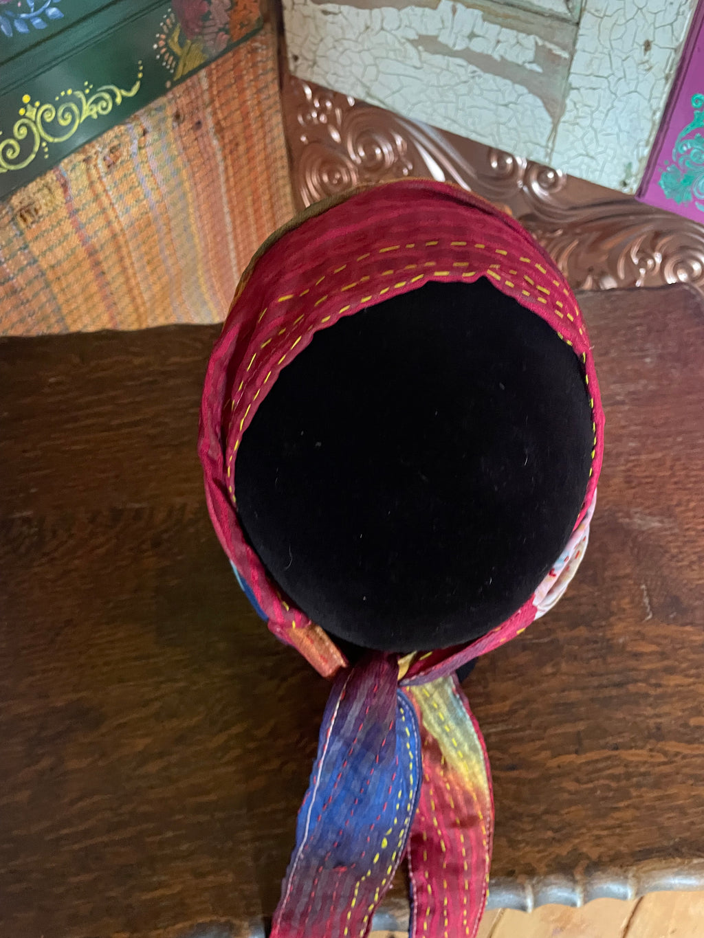 Silk kantha Head Scarf -Reversable