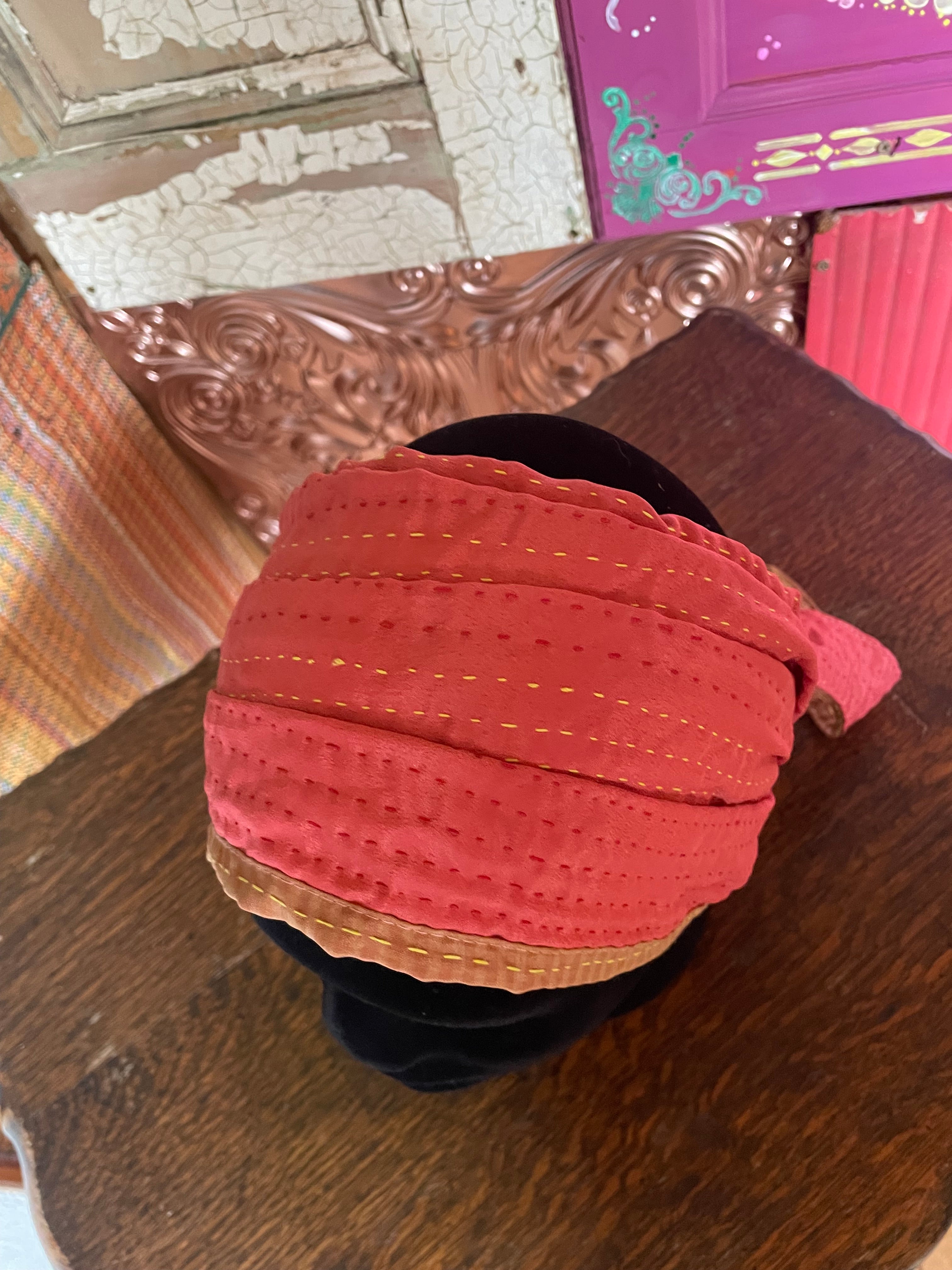 Silk kantha Head Scarf -Reversable