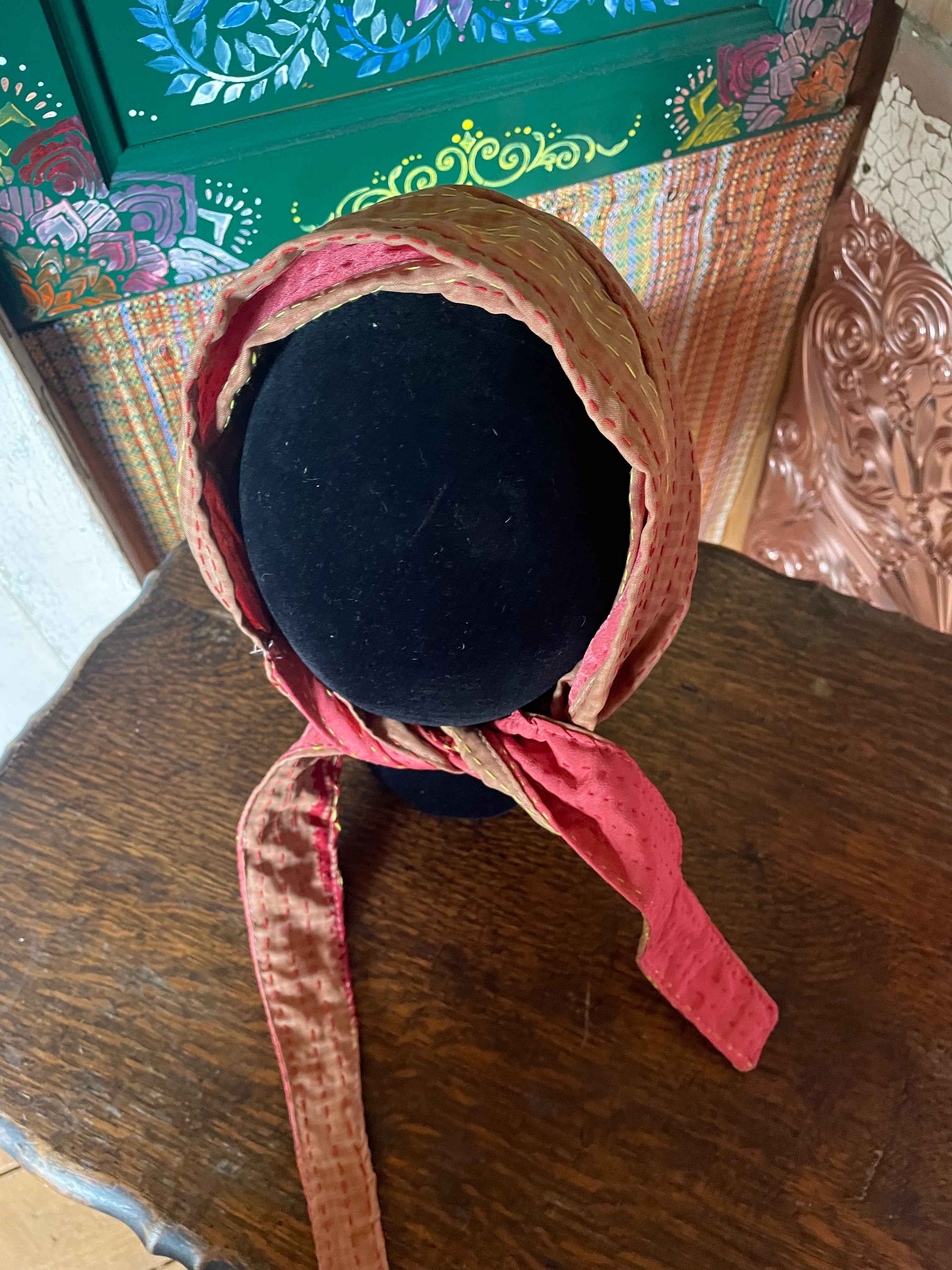 Silk kantha Head Scarf -Reversable