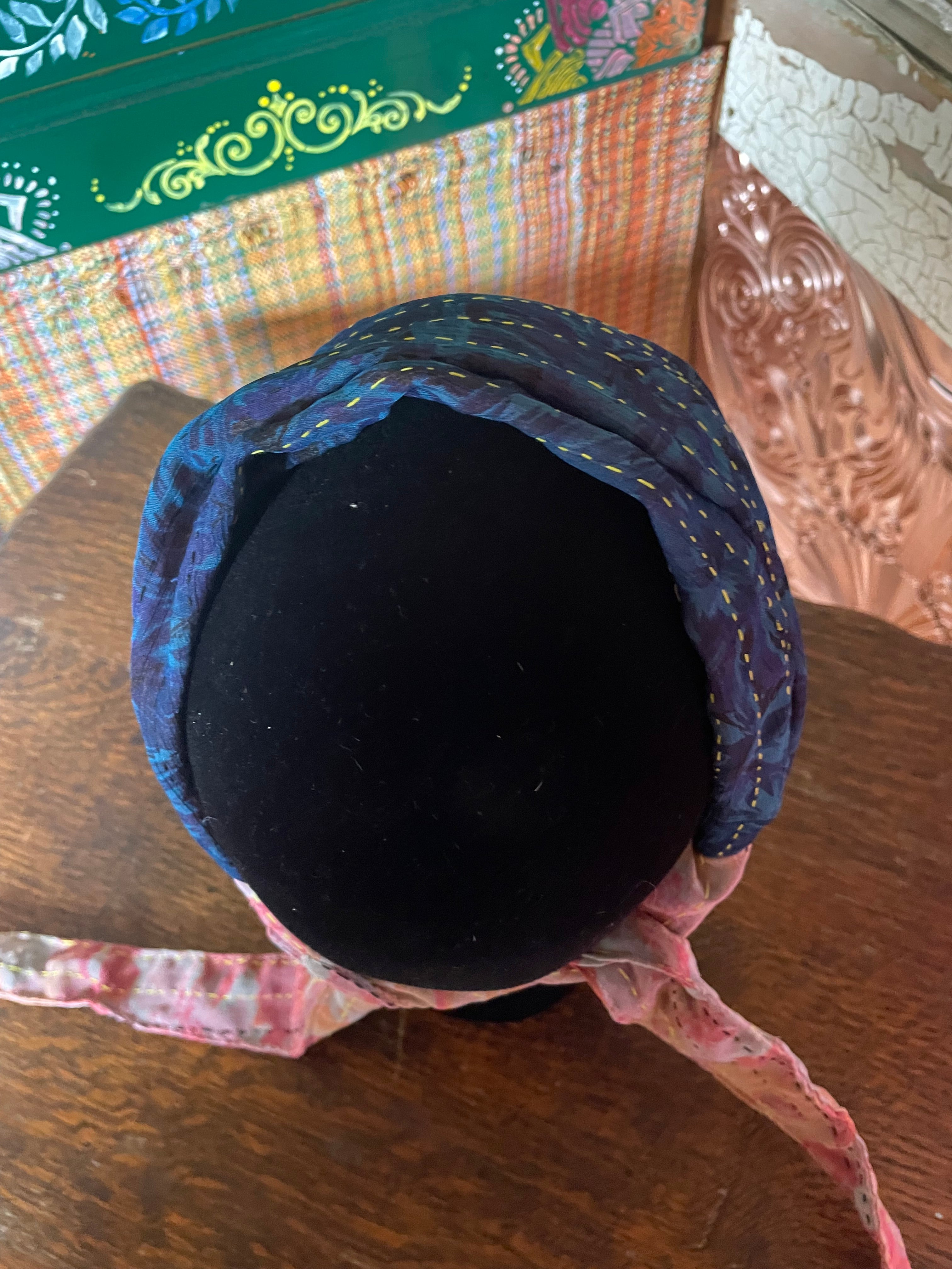 Silk kantha Head Scarf -Reversable