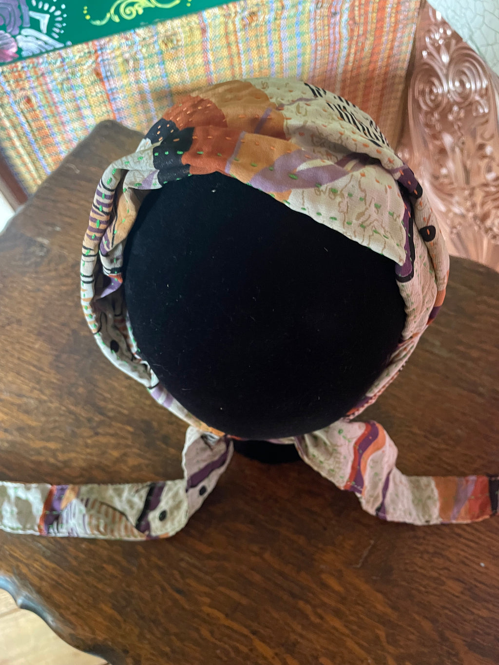 Silk kantha Head Scarf -Reversable