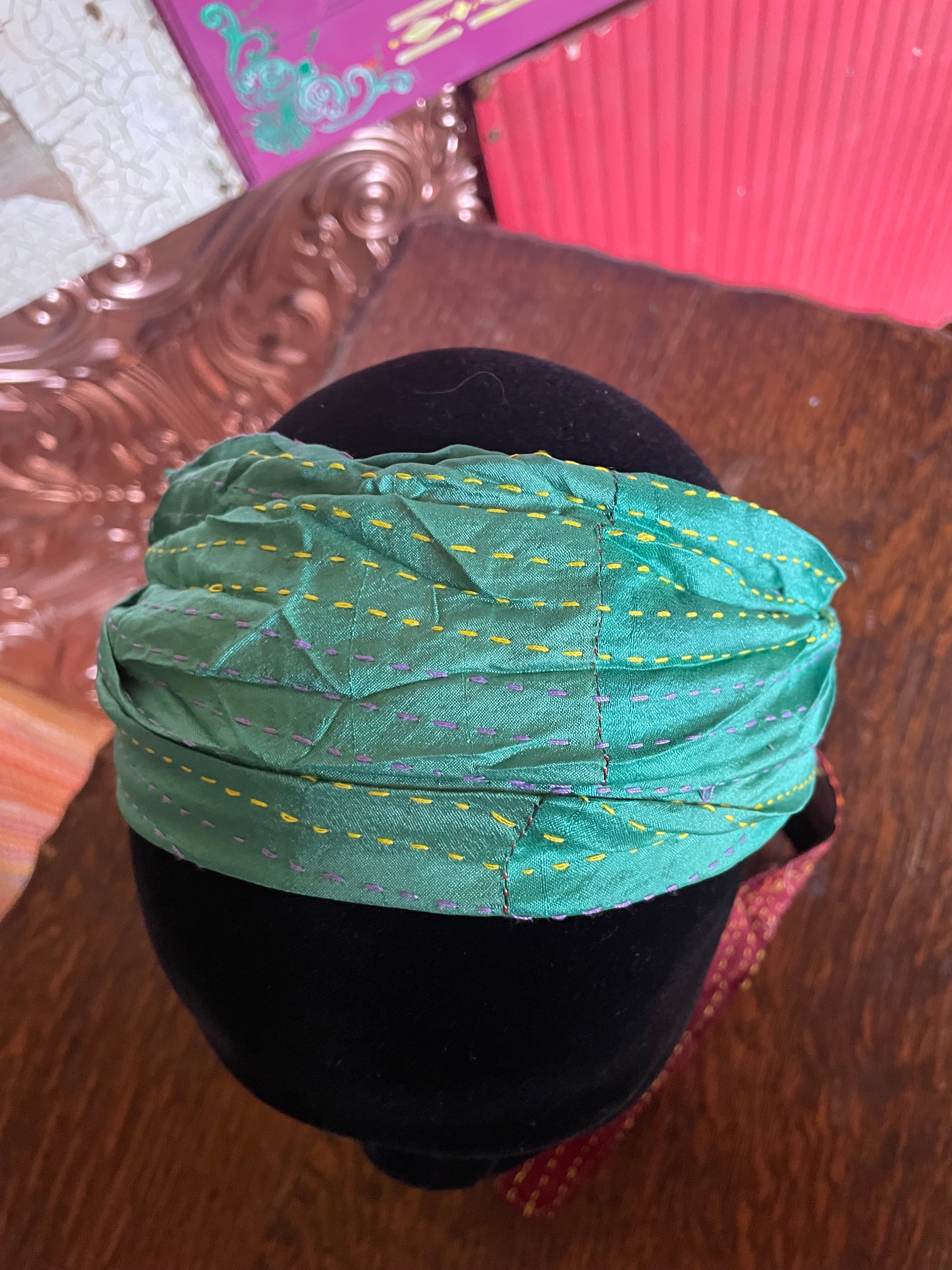 Silk kantha Head Scarf -Reversable