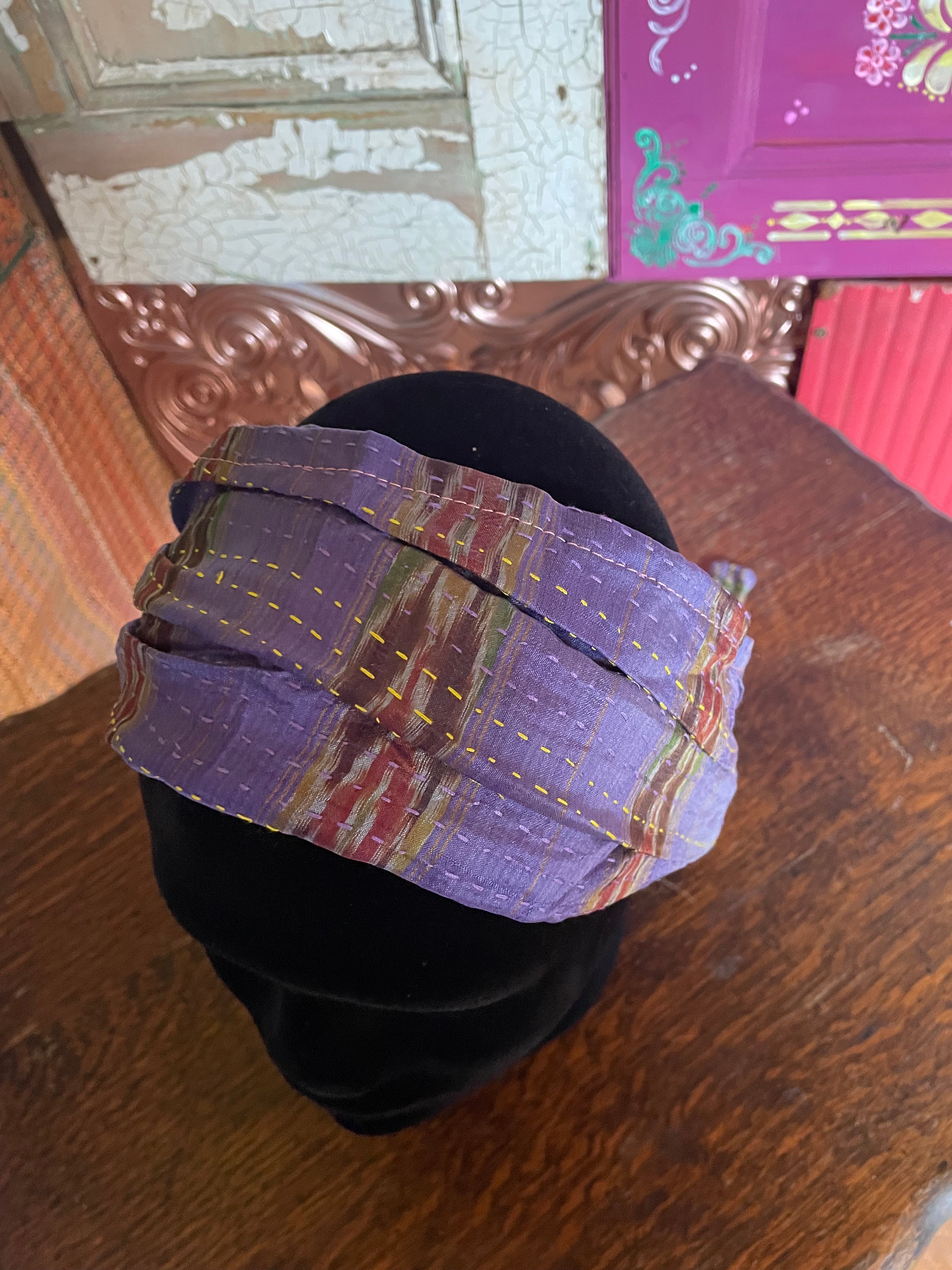 Silk kantha Head Scarf -Reversable