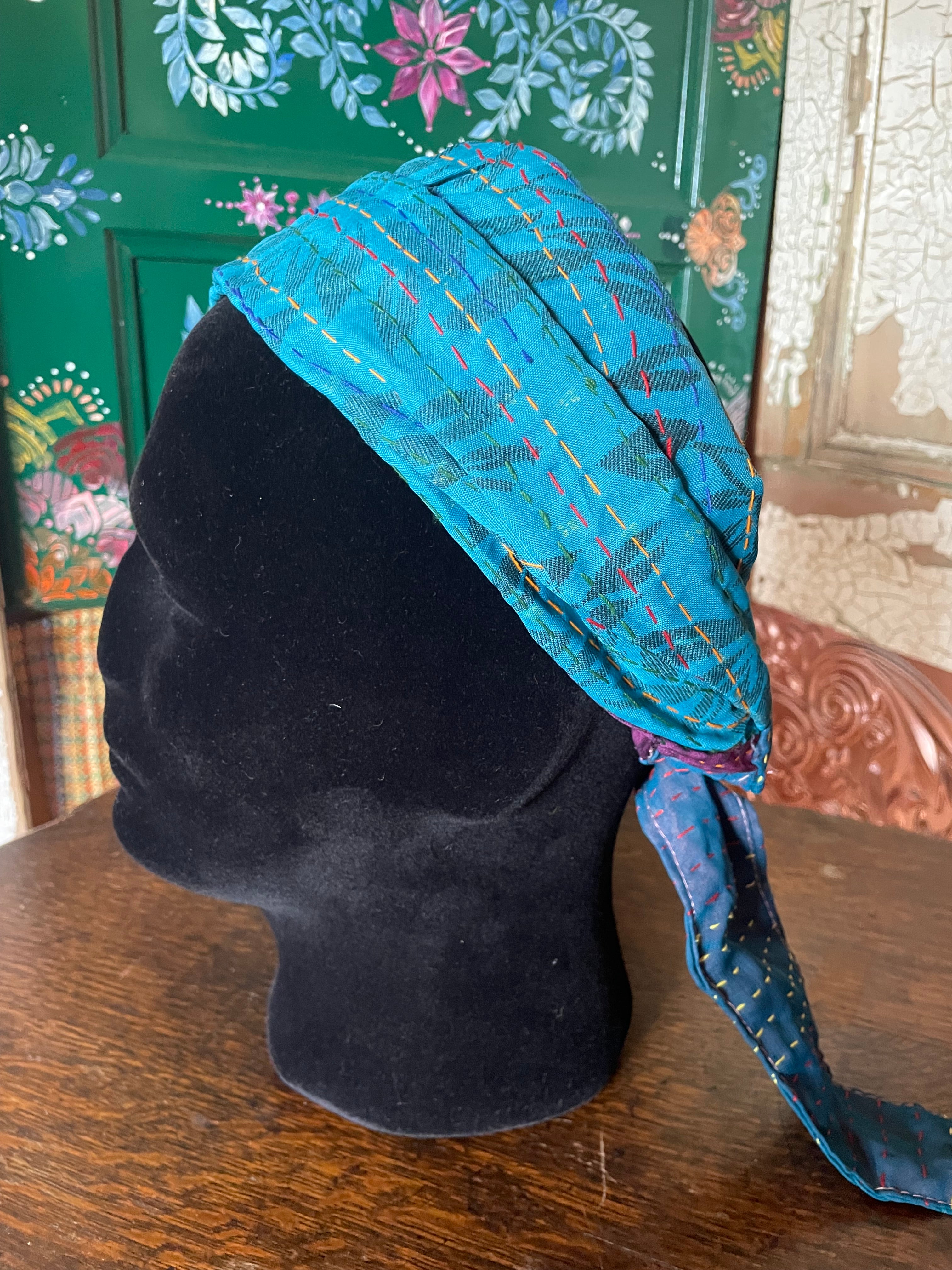 Silk kantha Head Scarf -Reversable (Copy)