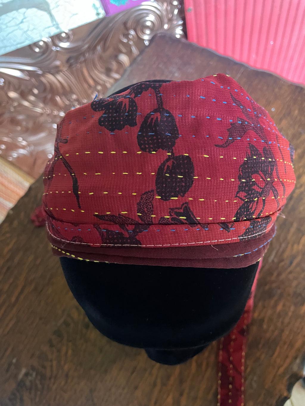 Silk kantha Head Scarf -Reversable