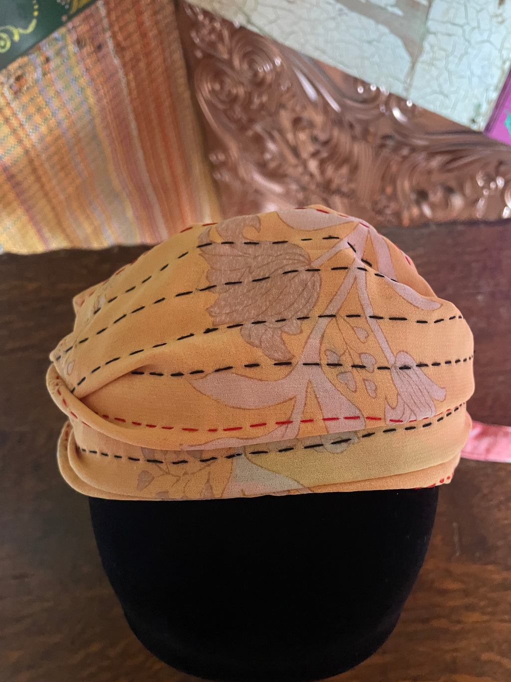 Silk kantha Head Scarf -Reversable