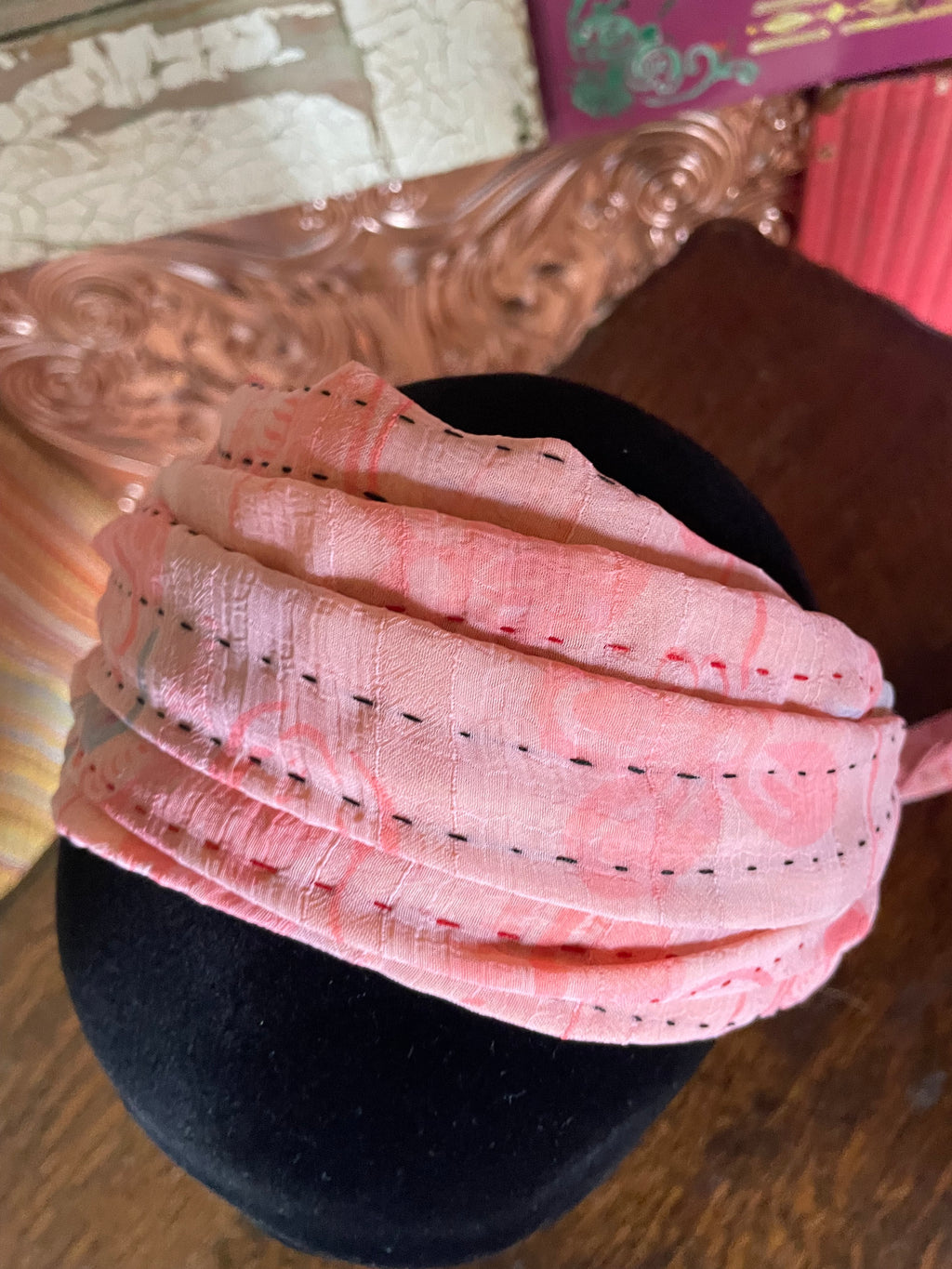 Silk kantha Head Scarf -Reversable
