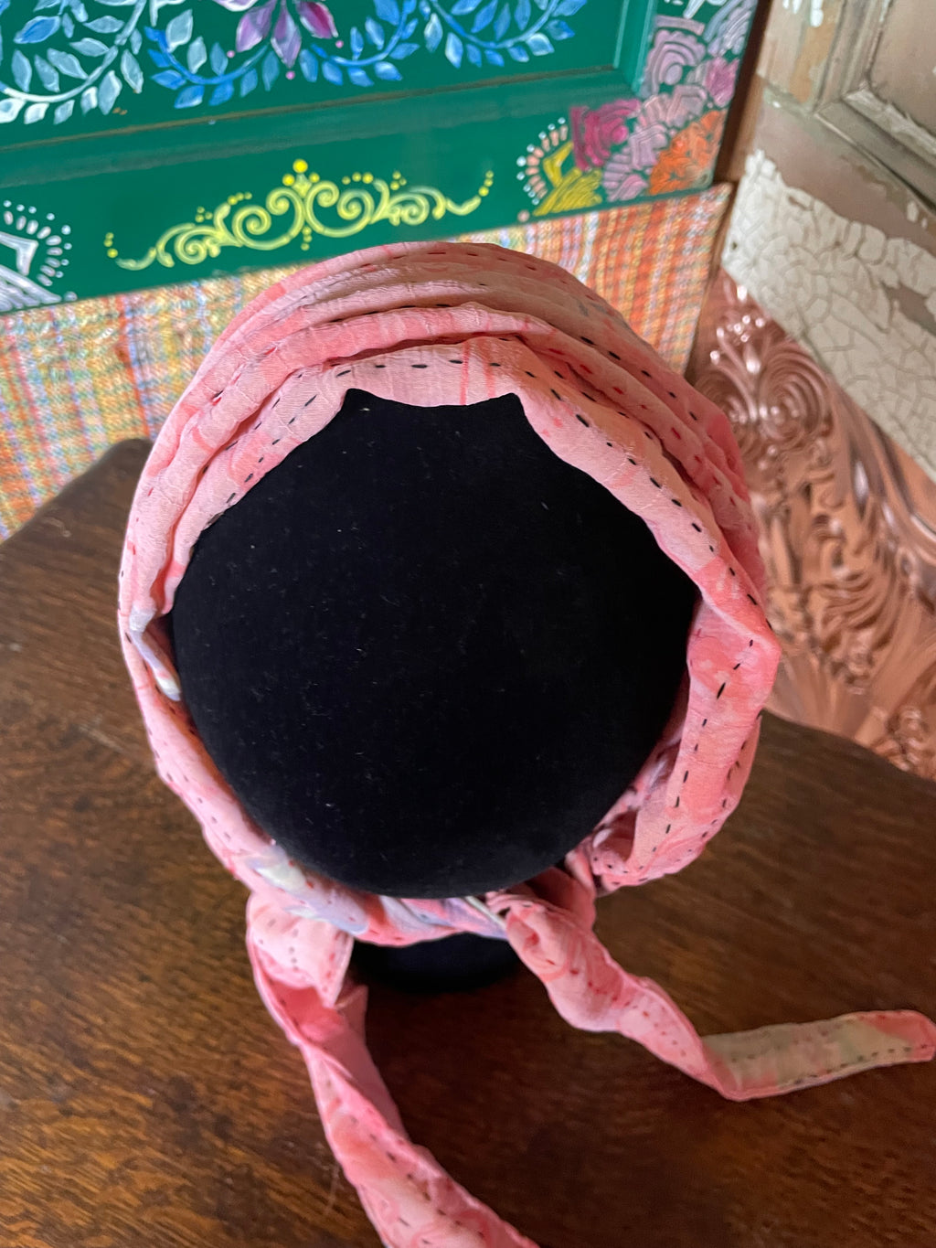 Silk kantha Head Scarf -Reversable