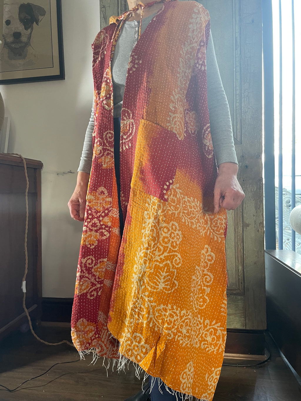 Kantha Hooded Kimono Wrap