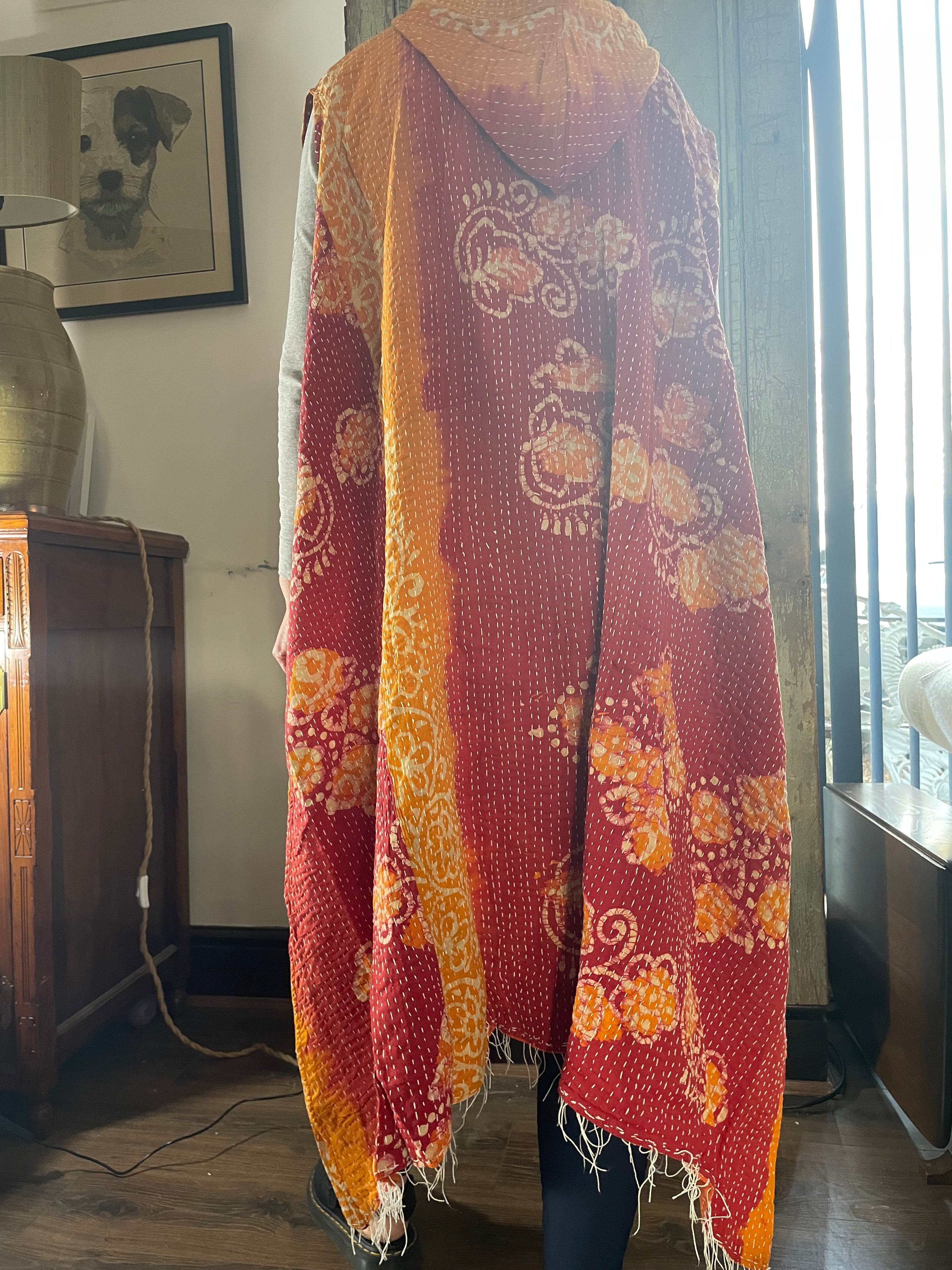 Kantha Hooded Kimono Wrap