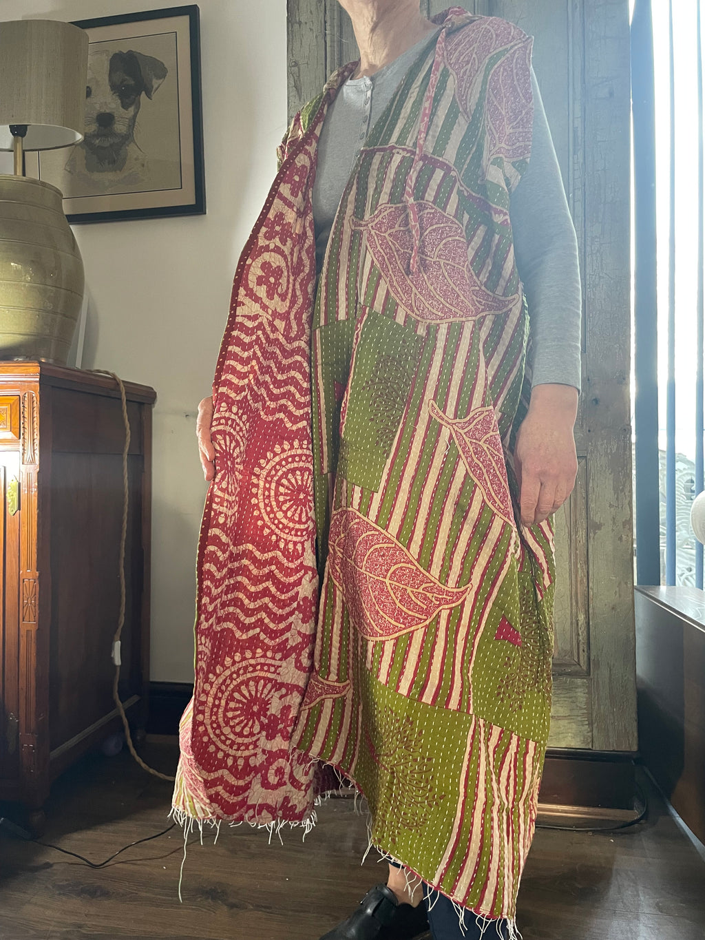 Kantha Hooded Kimono Wrap